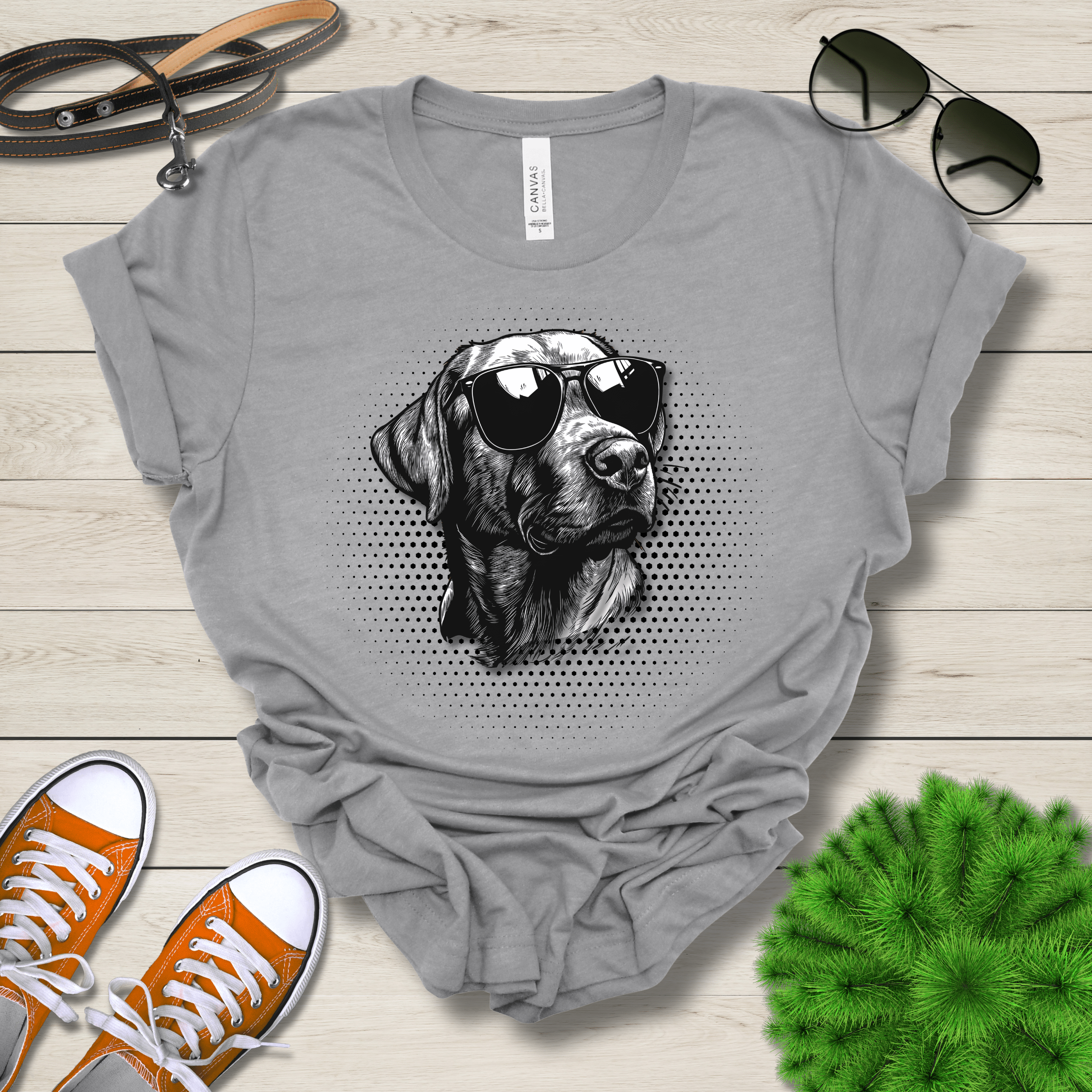 T-Shirt Athletic Heather / S Labrador Top Dog Cool Dog with Sunglasses Premium Unisex Tee --reallyintothat