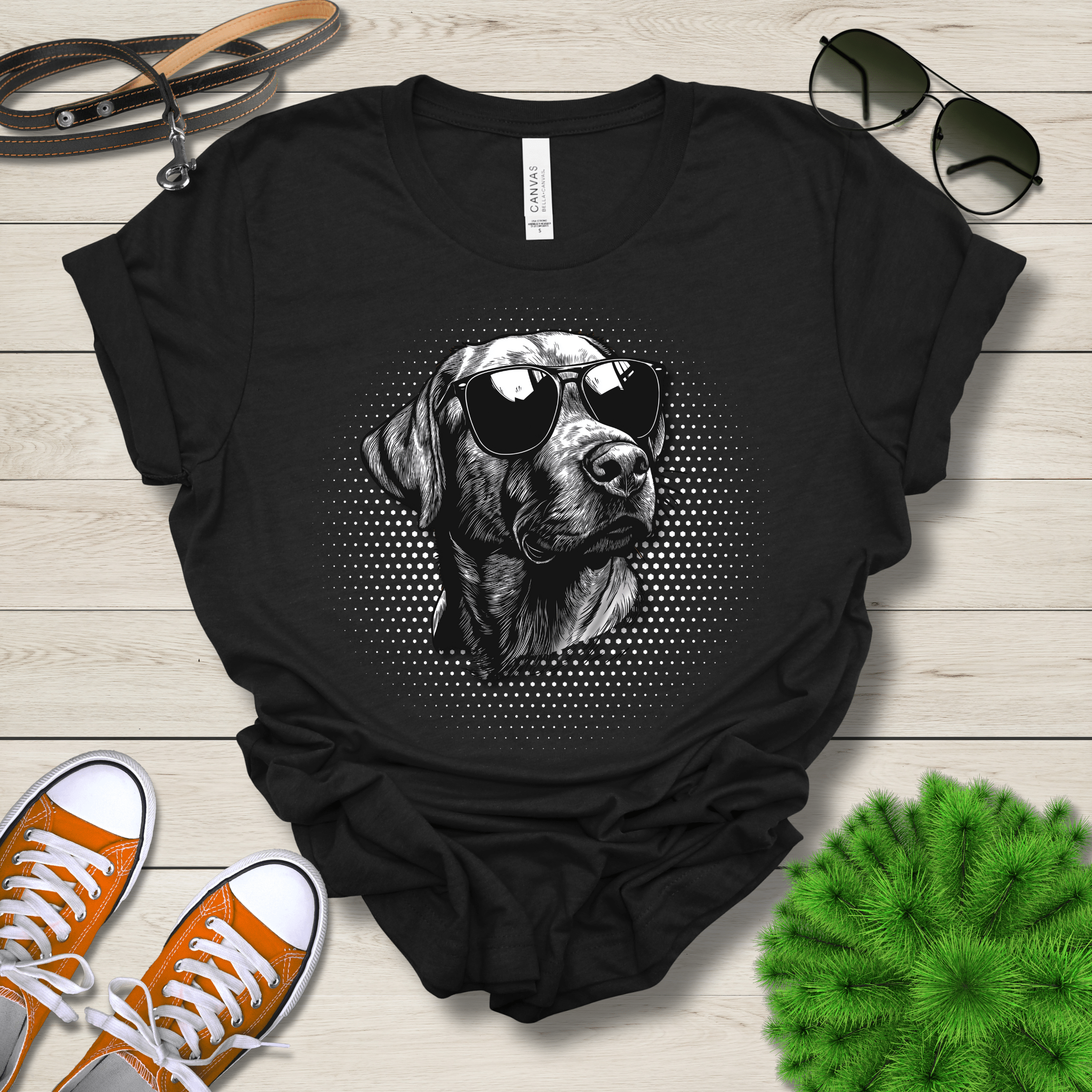 T-Shirt Black Heather / S Labrador Top Dog Cool Dog with Sunglasses Premium Unisex Tee --reallyintothat