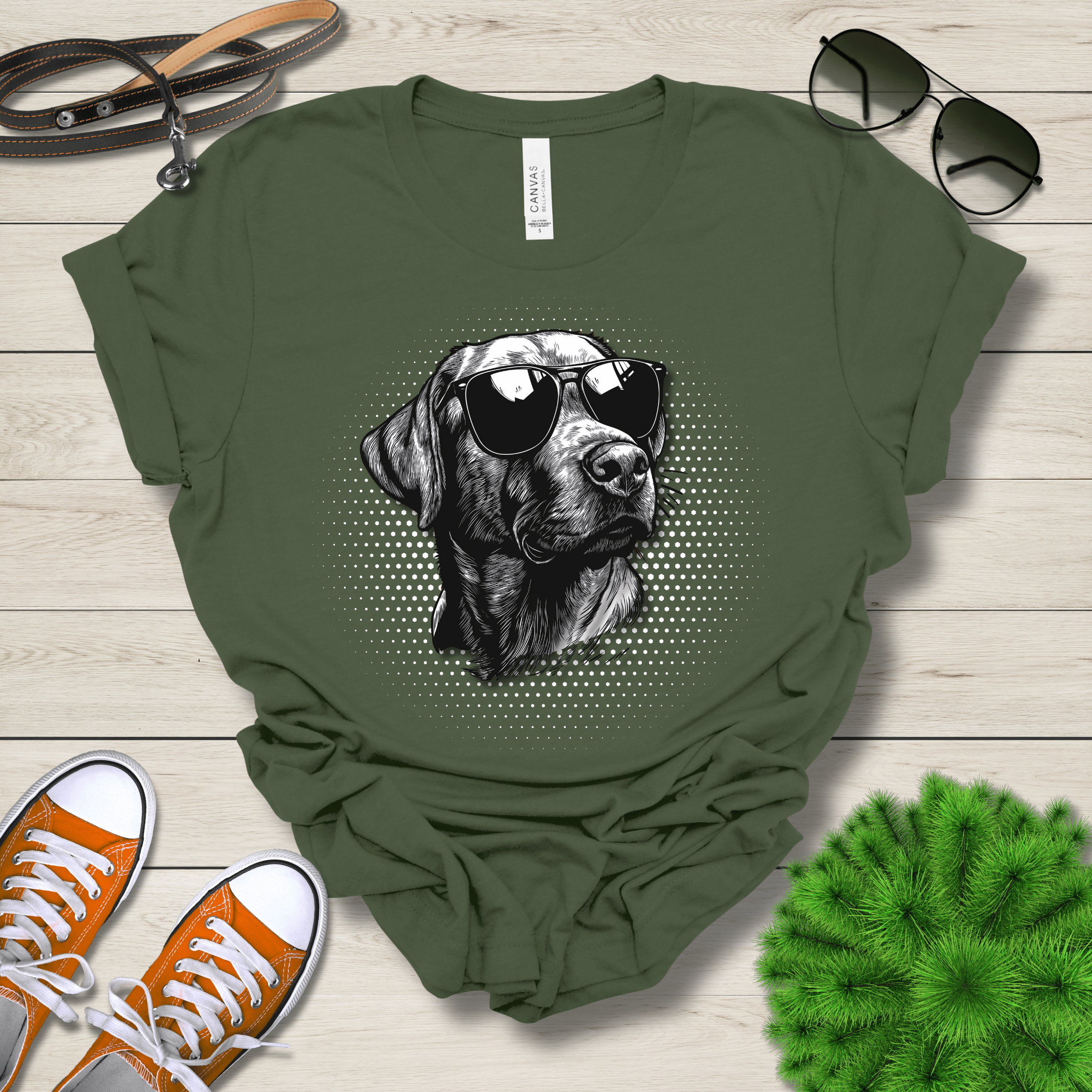 T-Shirt Labrador Top Dog Cool Dog with Sunglasses Premium Unisex Tee --reallyintothat