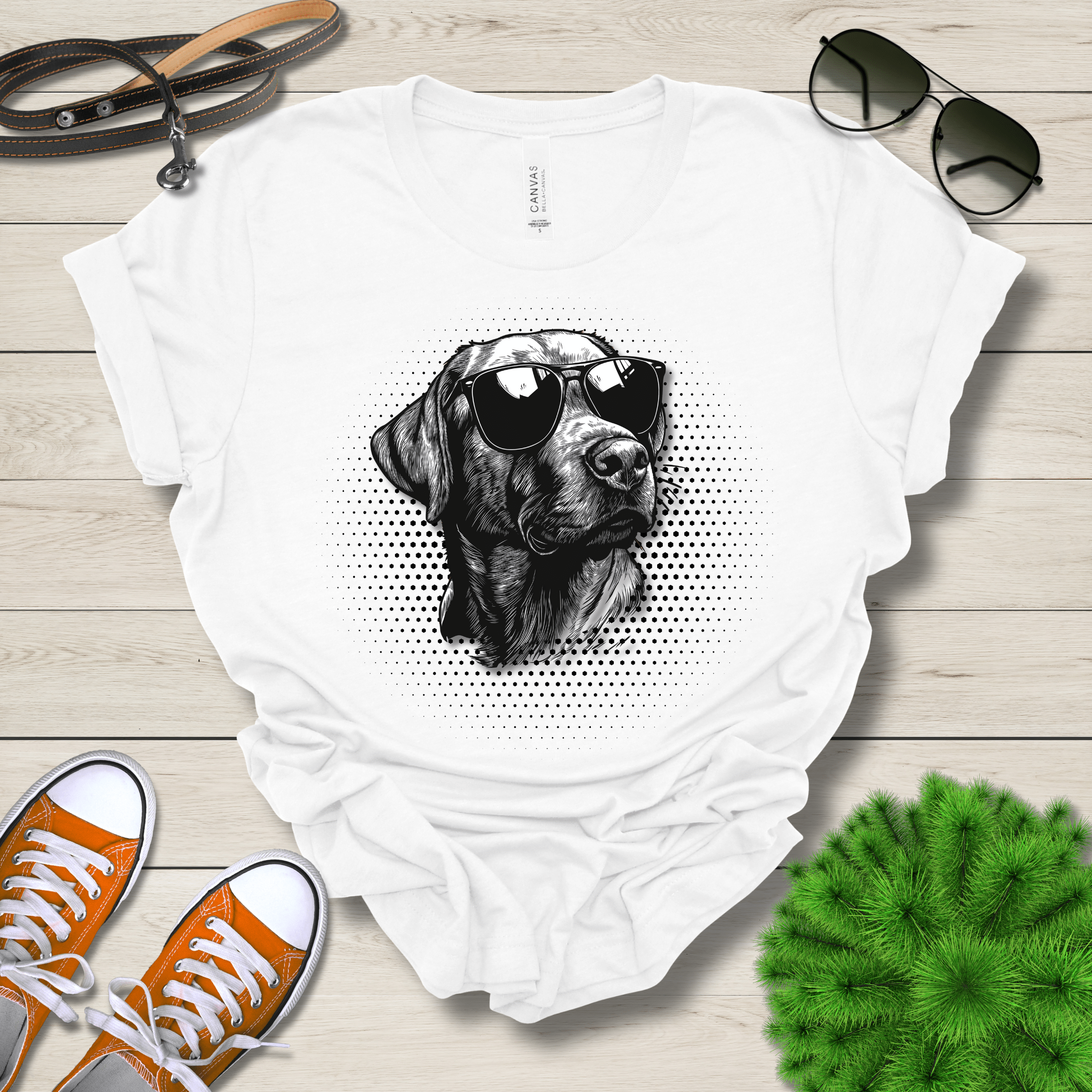 T-Shirt White / S Labrador Top Dog Cool Dog with Sunglasses Premium Unisex Tee --reallyintothat