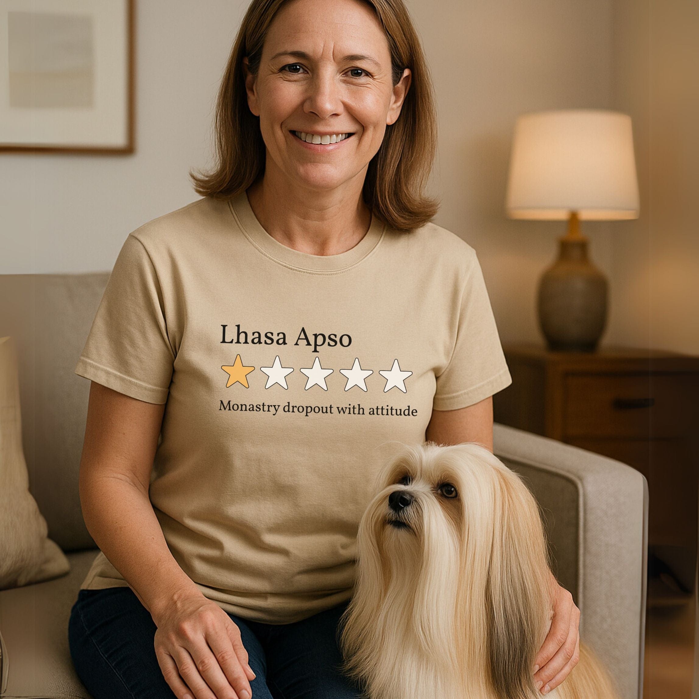 T-Shirt Lhasa Apso One Star Review T-Shirt ReallyintoDogs
