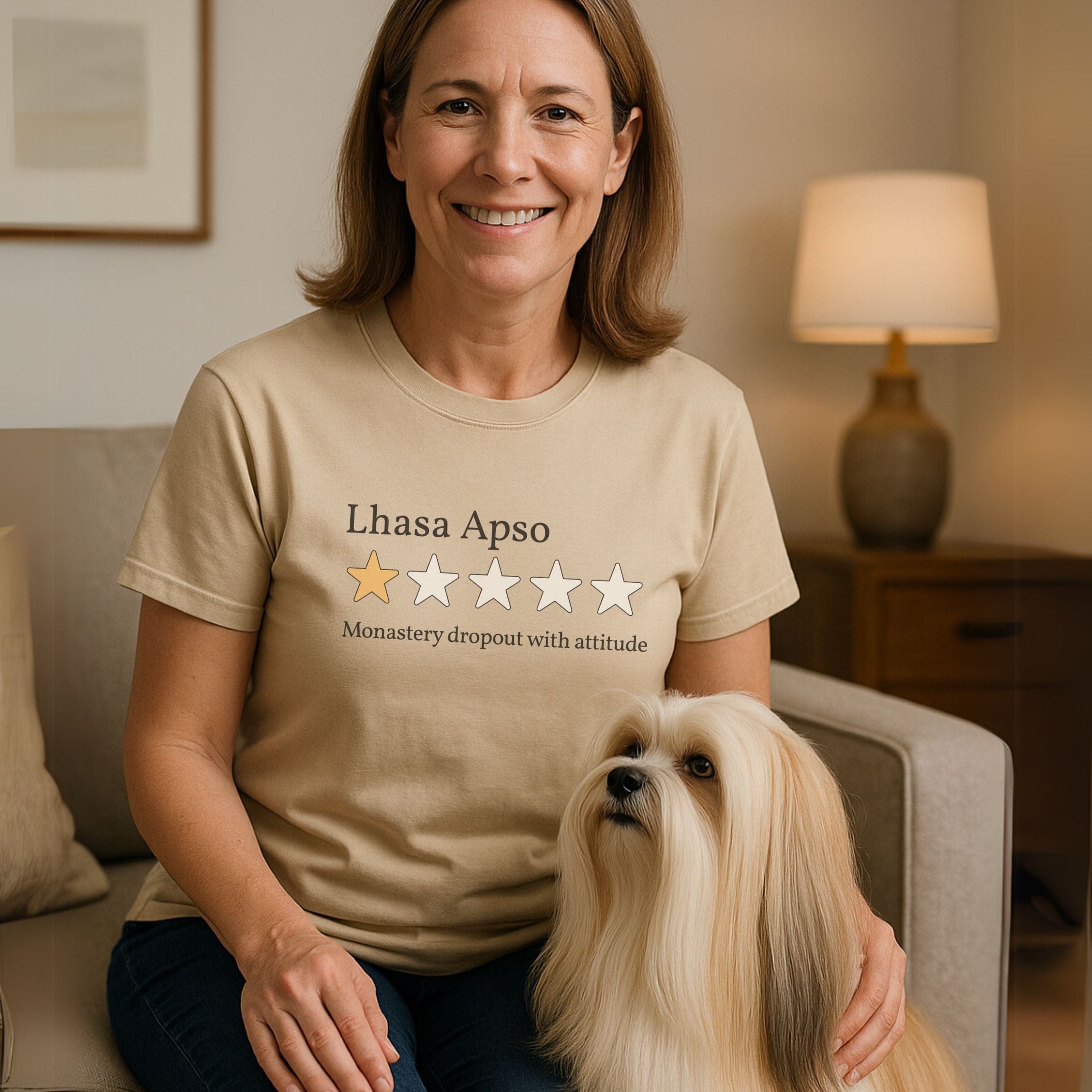 T-Shirt Lhasa Apso One Star Review T-Shirt ReallyintoDogs