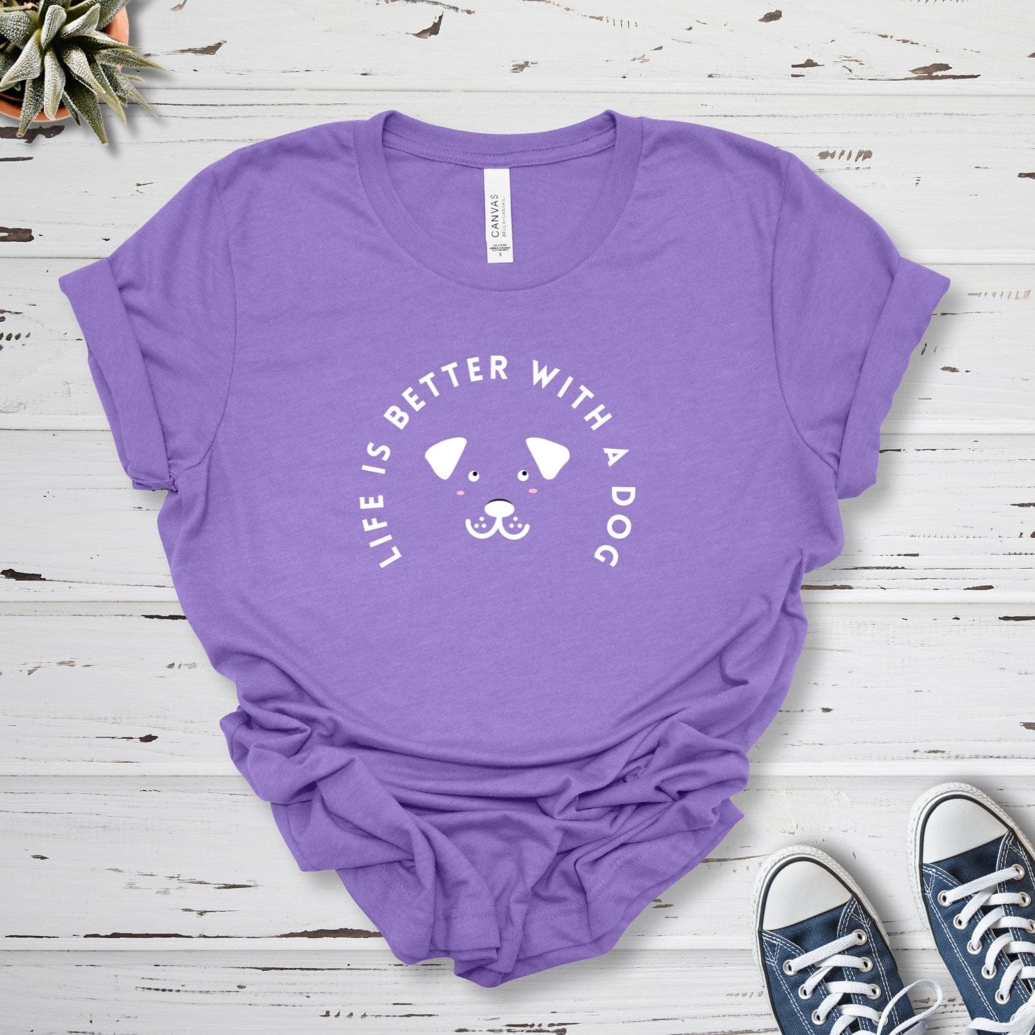 T-Shirt Heather Team Purple / S Life Is Better With A Dog Premium Unisex T-Shirt --reallyintothat