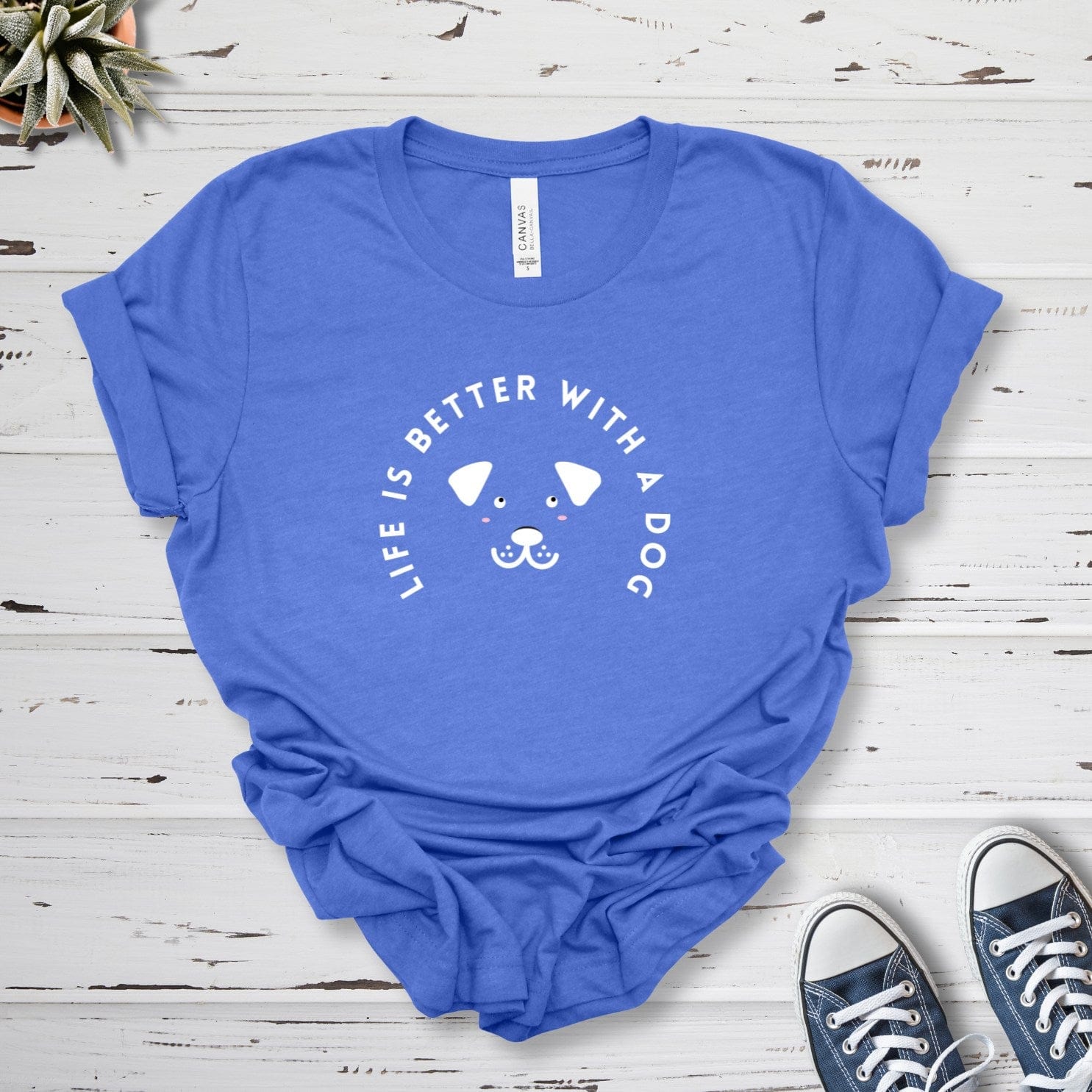 T-Shirt Heather True Royal / S Life Is Better With A Dog Premium Unisex T-Shirt --reallyintothat