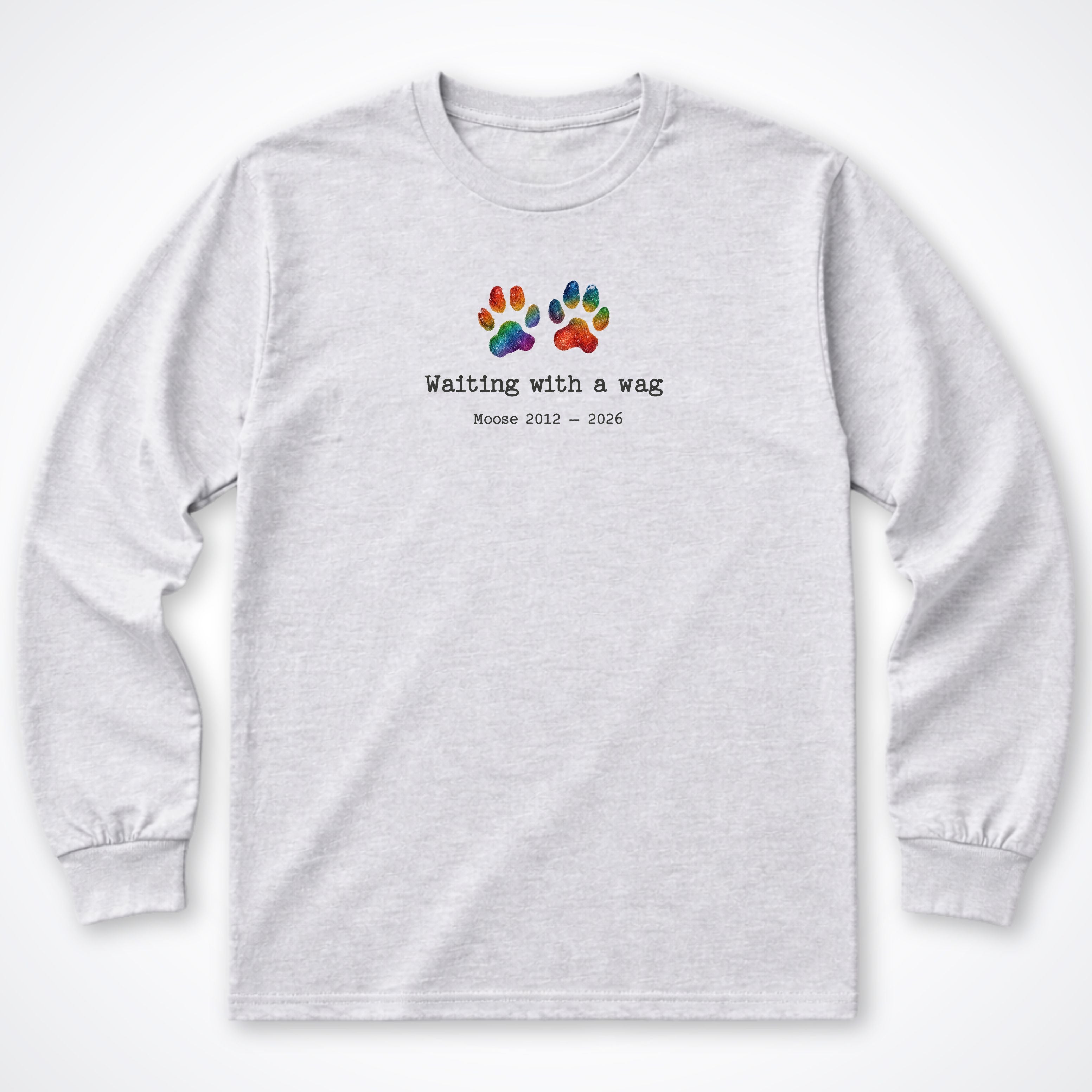 Waiting With A Wag - Personalized Memorial Long Sleeve Shirt