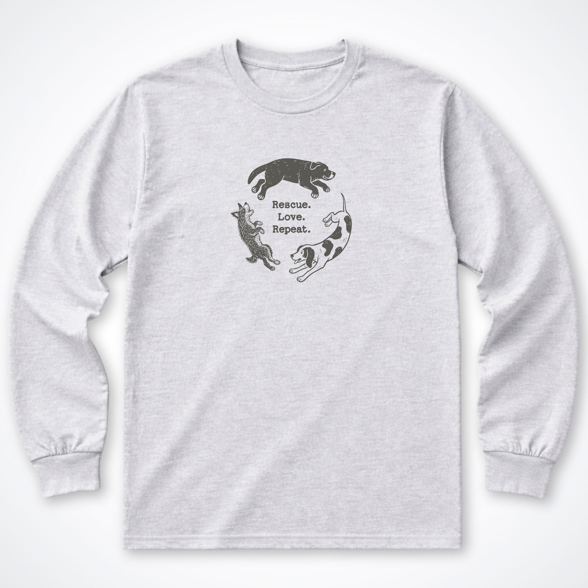 Rescue. Love. Repeat. Round and Round Long Sleeve Shirt