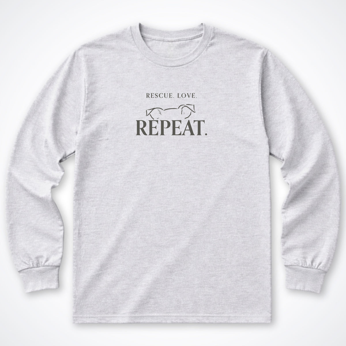 Rescue. Love. Repeat. Peeking Over Long Sleeve Shirt