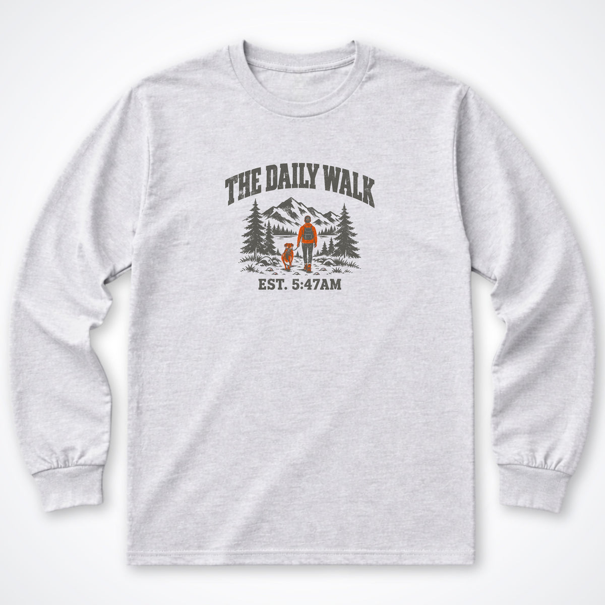 The Daily Walk. Man & Dog Long Sleeve Shirt