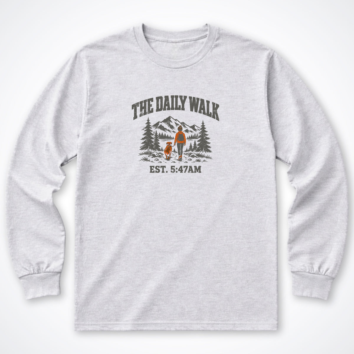 The Daily Walk. Woman & Dog Long Sleeve Shirt