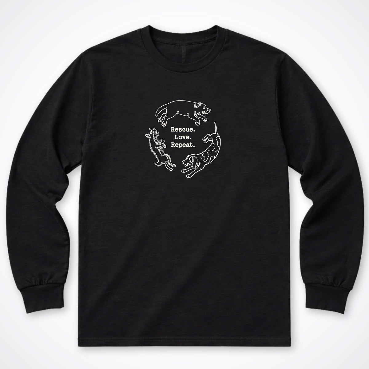 Rescue. Love. Repeat. Round and Round Long Sleeve Shirt