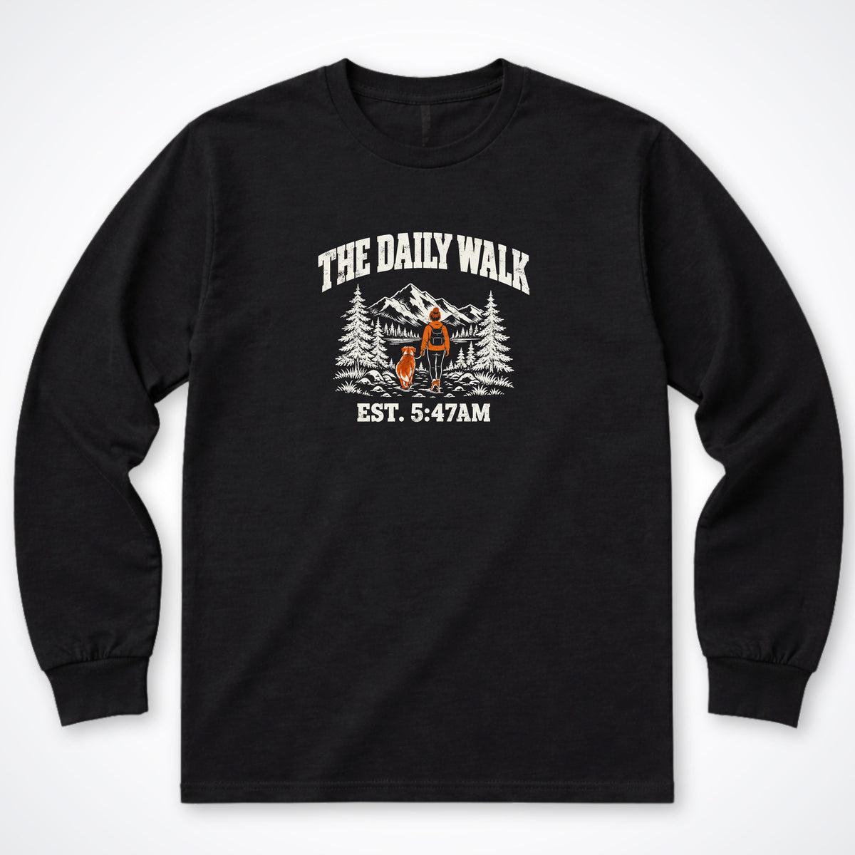 The Daily Walk. Woman & Dog Long Sleeve Shirt