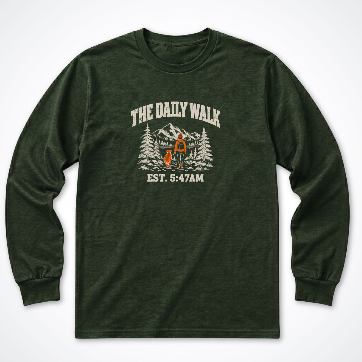 The Daily Walk. Woman & Dog Long Sleeve Shirt