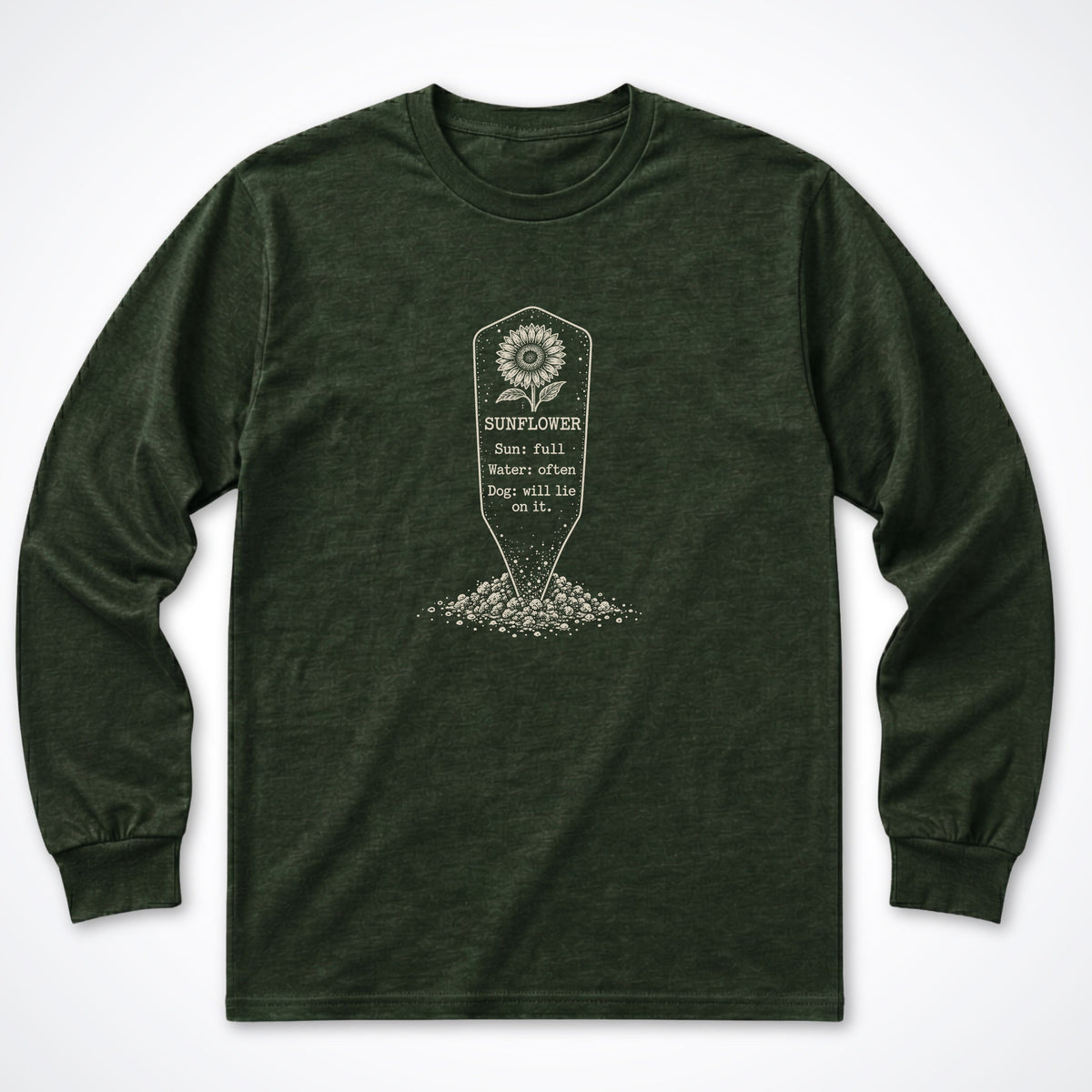 Sunflower. Dog: Will Lie On It. Long Sleeve Shirt
