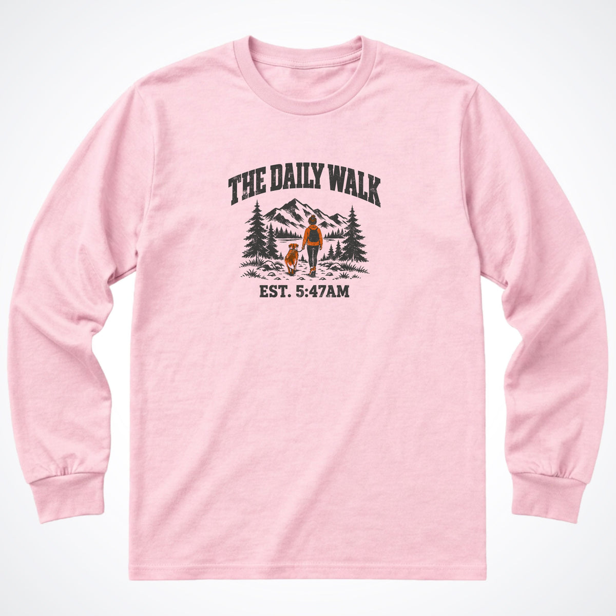 The Daily Walk. Woman & Dog Long Sleeve Shirt