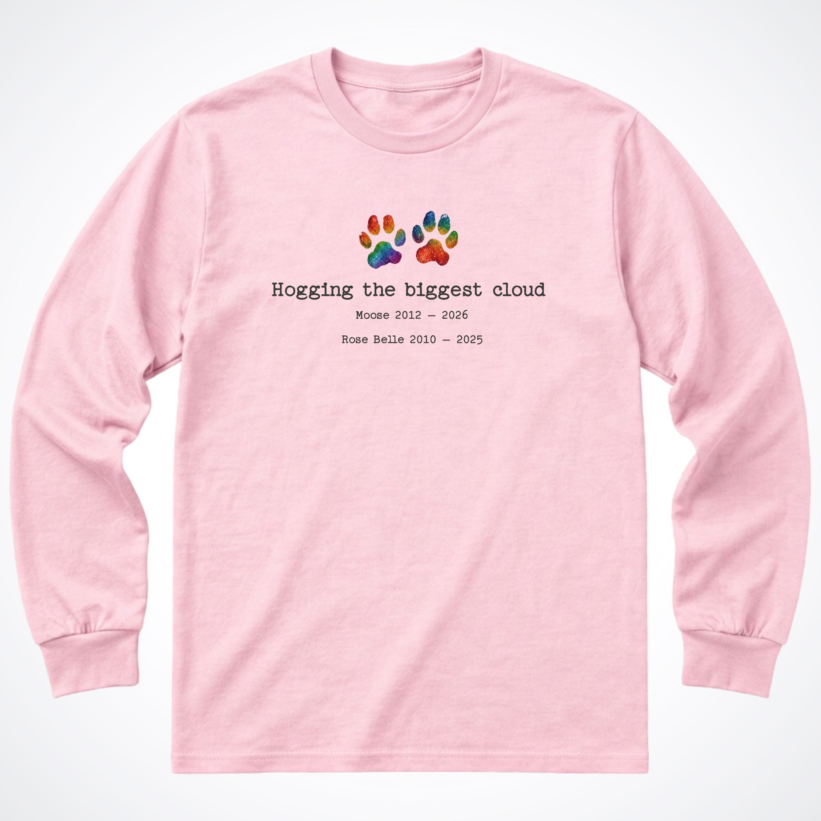 Hogging The Biggest Cloud 2 Dogs - Personalized Memorial Long Sleeve Shirt