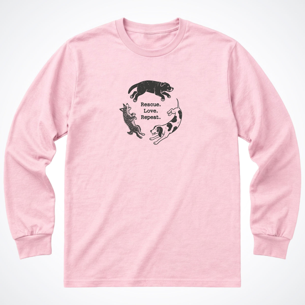 Rescue. Love. Repeat. Round and Round Long Sleeve Shirt