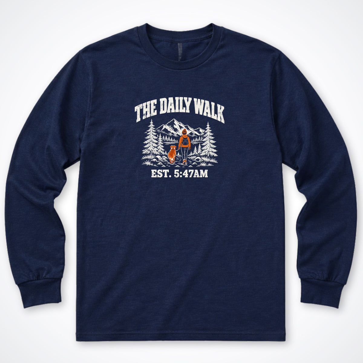 The Daily Walk. Woman & Dog Long Sleeve Shirt