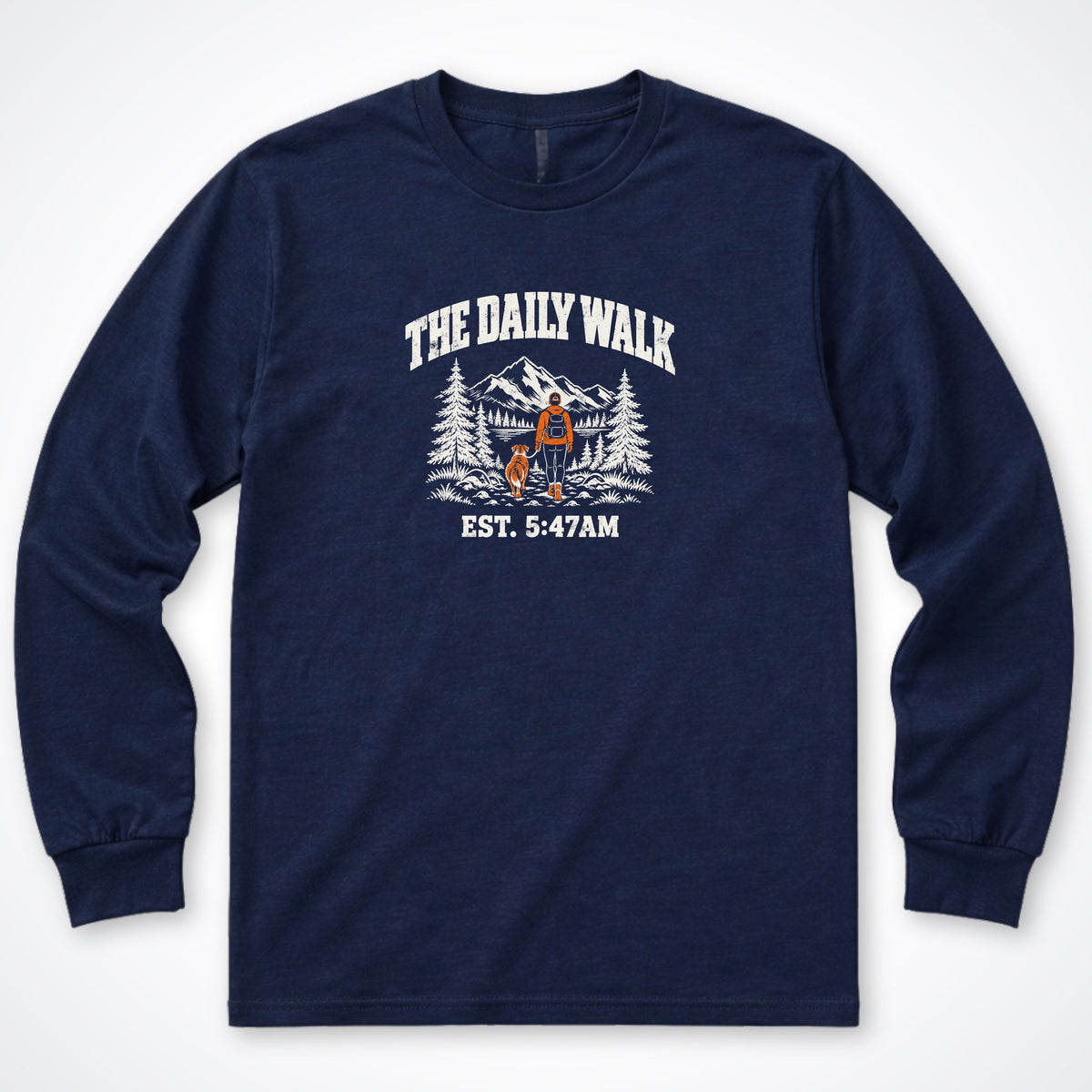 The Daily Walk. Man & Dog Long Sleeve Shirt