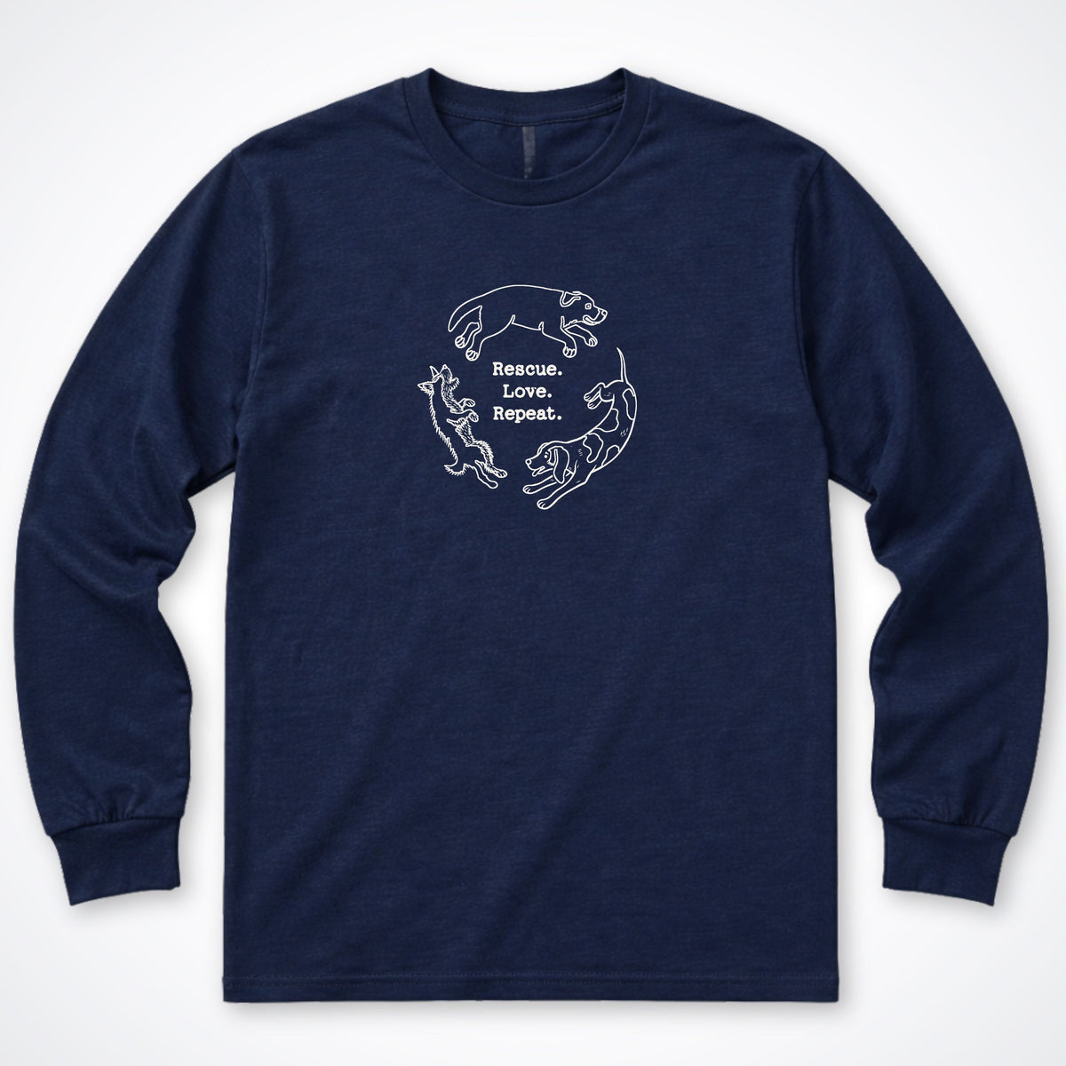 Rescue. Love. Repeat. Round and Round Long Sleeve Shirt
