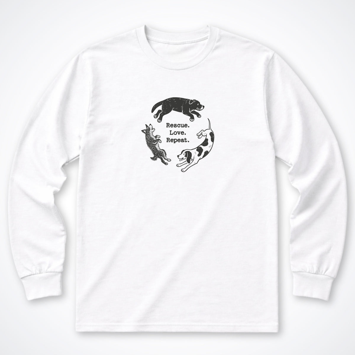 Rescue. Love. Repeat. Round and Round Long Sleeve Shirt