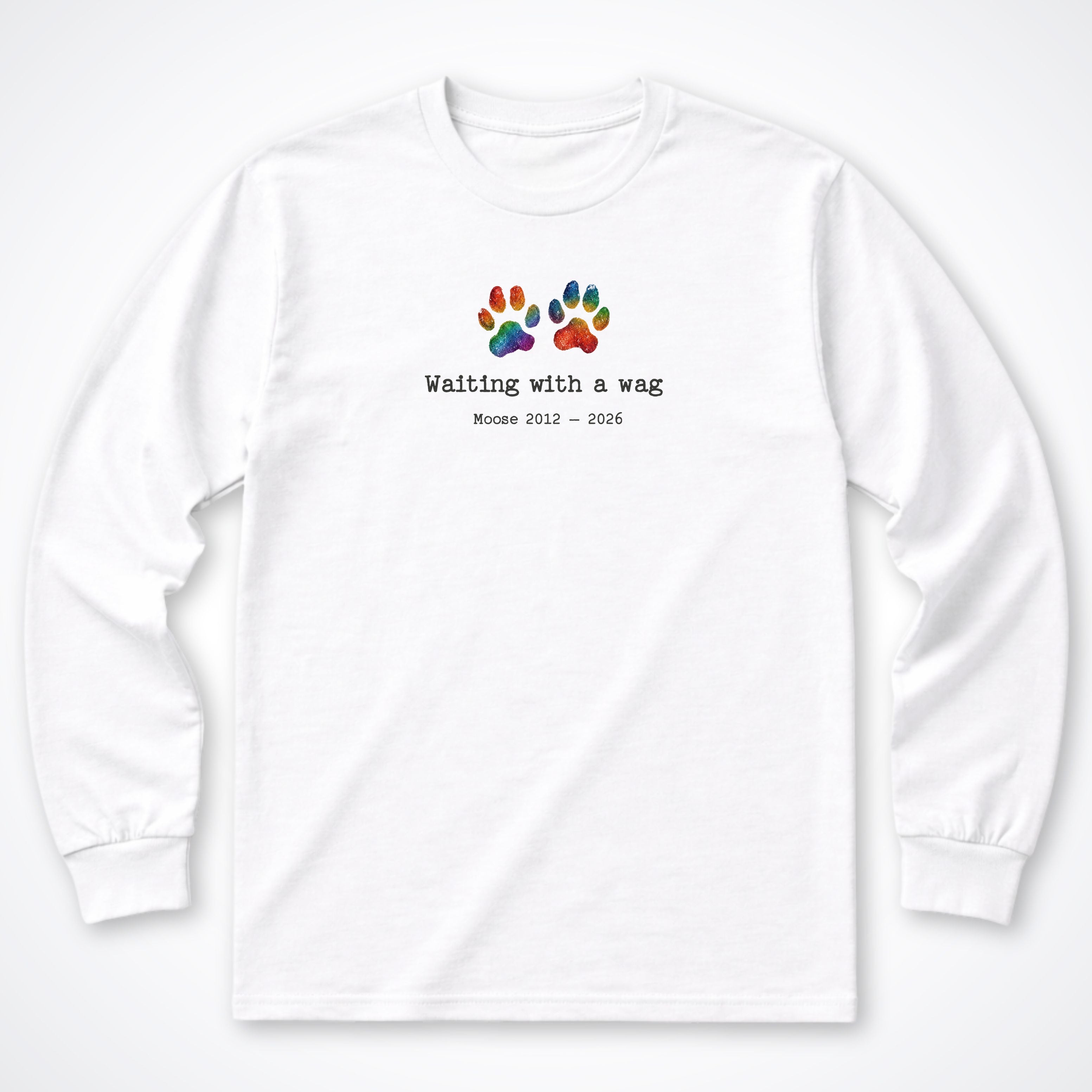 Waiting With A Wag - Personalized Memorial Long Sleeve Shirt