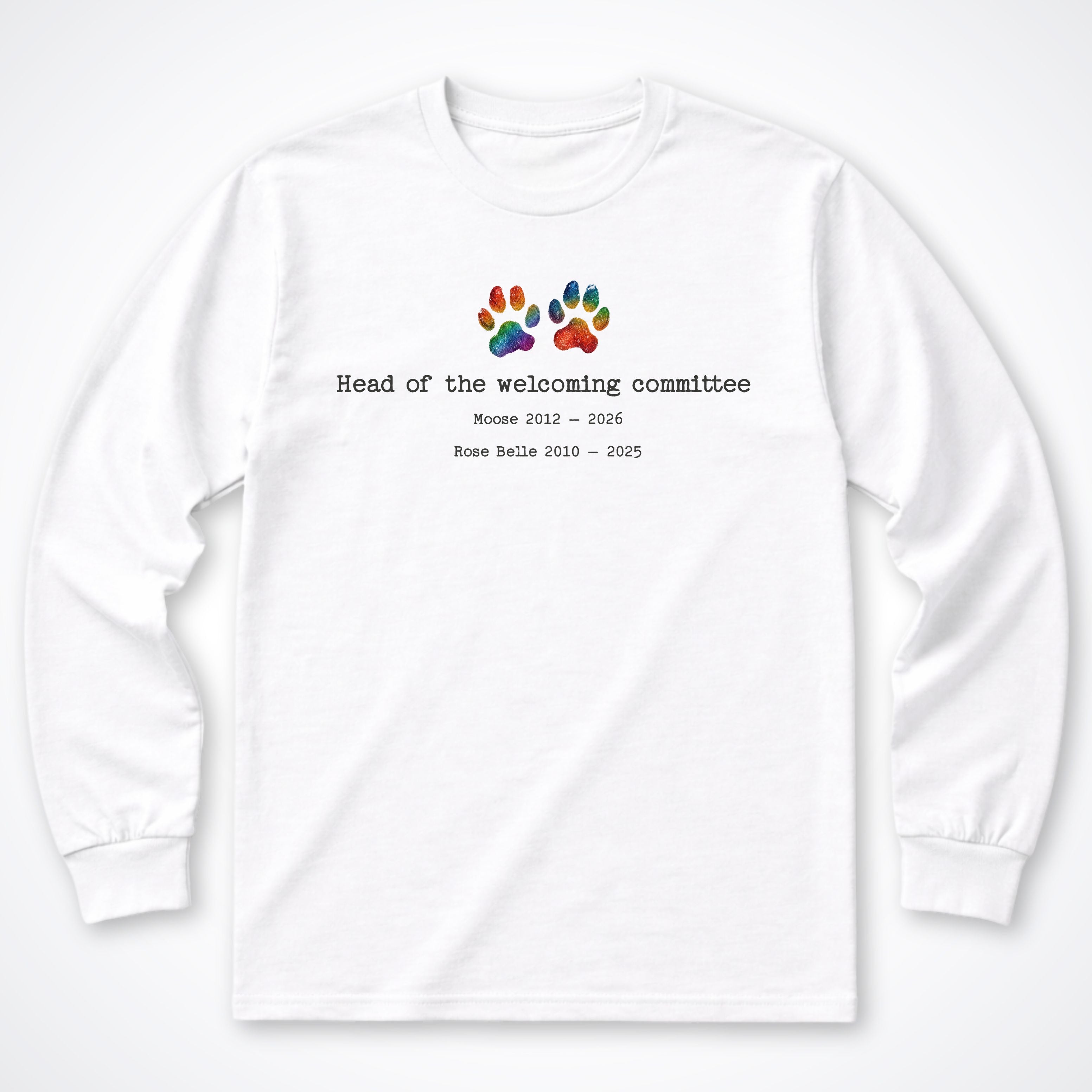 Head Of The Welcoming Committee 2 Dogs - Personalized Memorial Long Sleeve Shirt