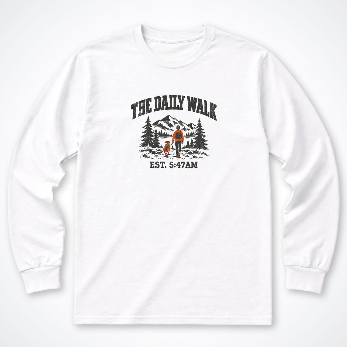 The Daily Walk. Man & Dog Long Sleeve Shirt