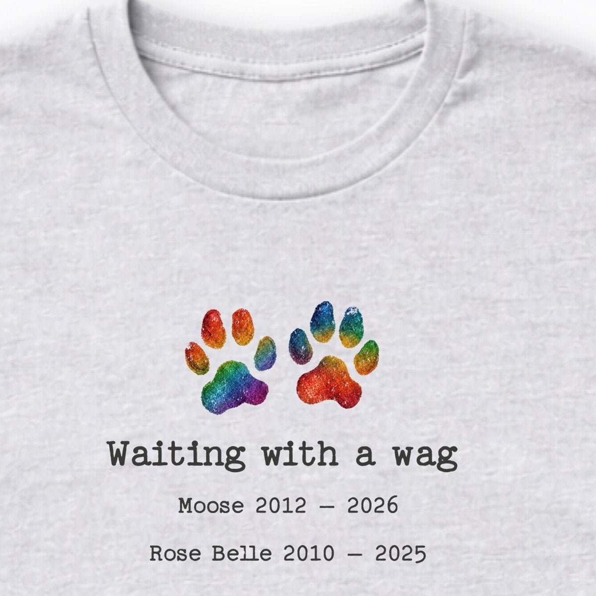 Waiting With A Wag 2 Dogs - Personalized Memorial Long Sleeve Shirt