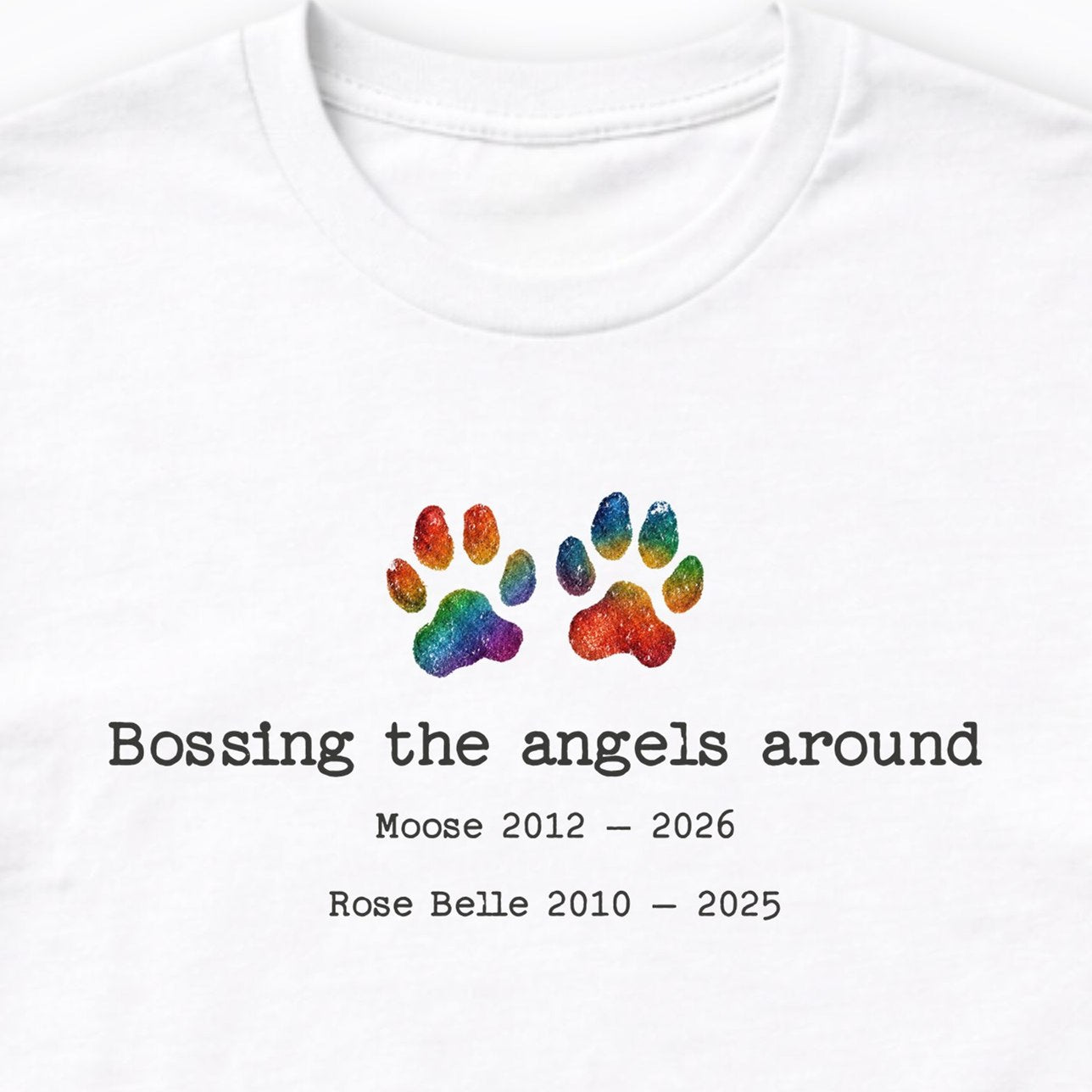 Bossing The Angels Around 2 Dogs - Personalized Memorial Long Sleeve Shirt