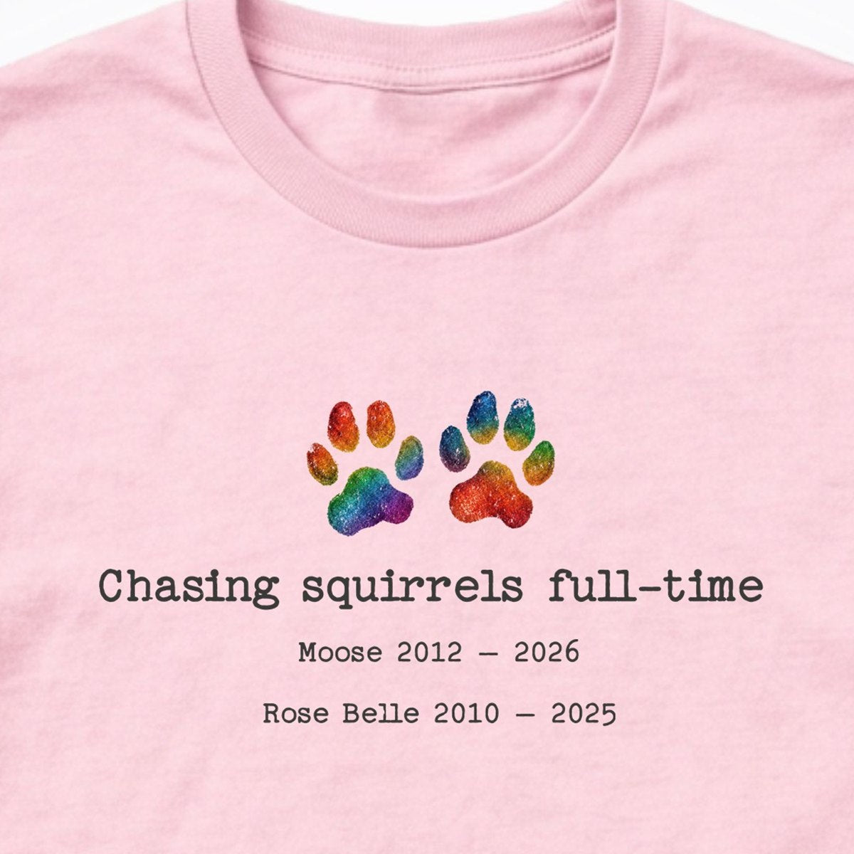 Chasing Squirrels Full Time 2 Dogs - Personalized Memorial Long Sleeve Shirt
