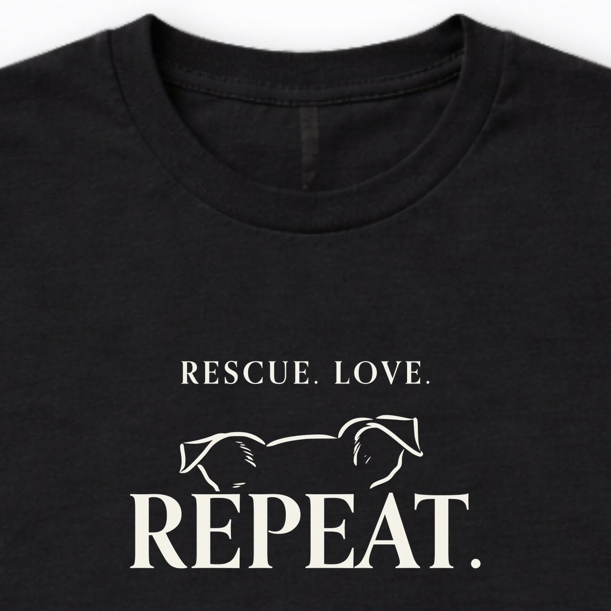 Rescue. Love. Repeat. Peeking Over Long Sleeve Shirt