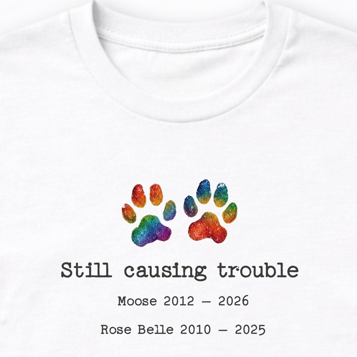 Still Causing Trouble 2 Dogs - Personalized Memorial Long Sleeve Shirt