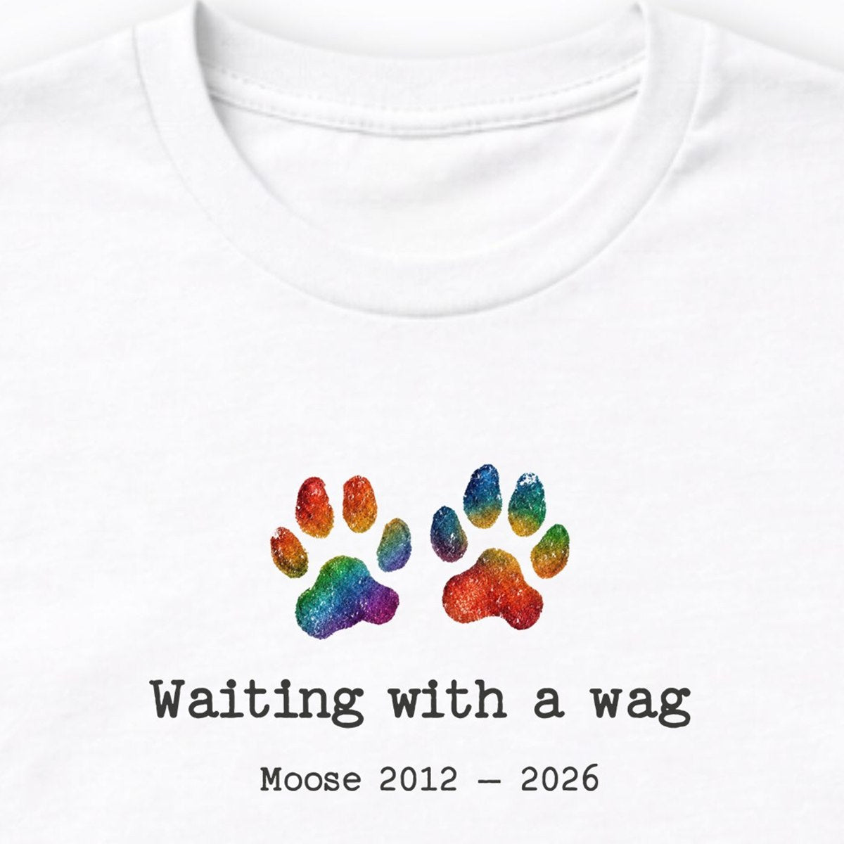 Waiting With A Wag - Personalized Memorial Long Sleeve Shirt