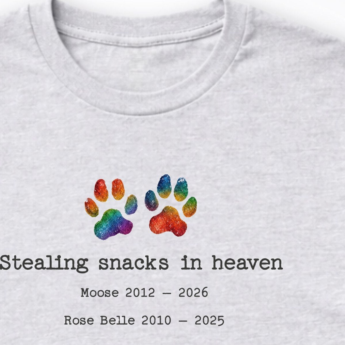 Stealing Snacks In Heaven 2 Dogs - Personalized Memorial Long Sleeve Shirt
