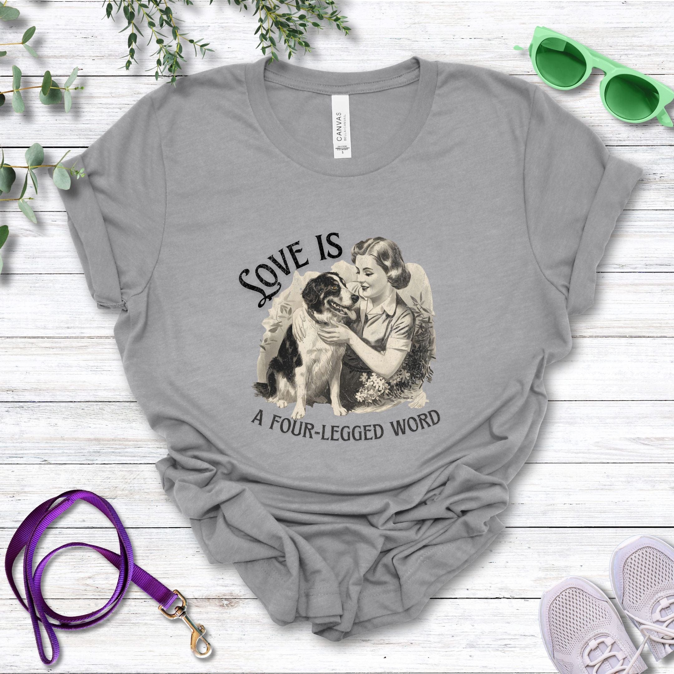 T-Shirt Athletic Heather / S Love Is A Four-Legged Word Premium Unisex T-Shirt --reallyintothat