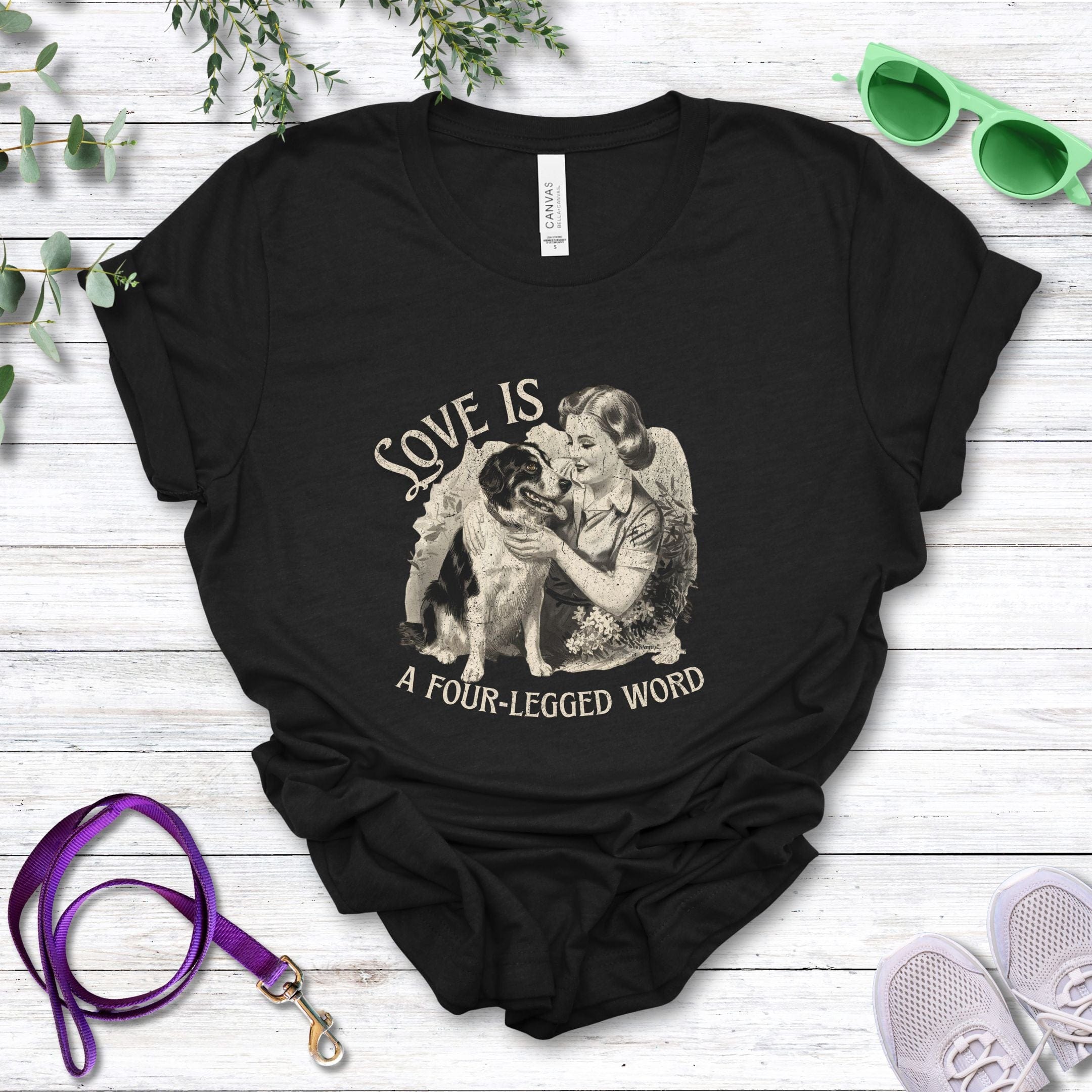 T-Shirt Black Heather / S Love Is A Four-Legged Word Premium Unisex T-Shirt --reallyintothat