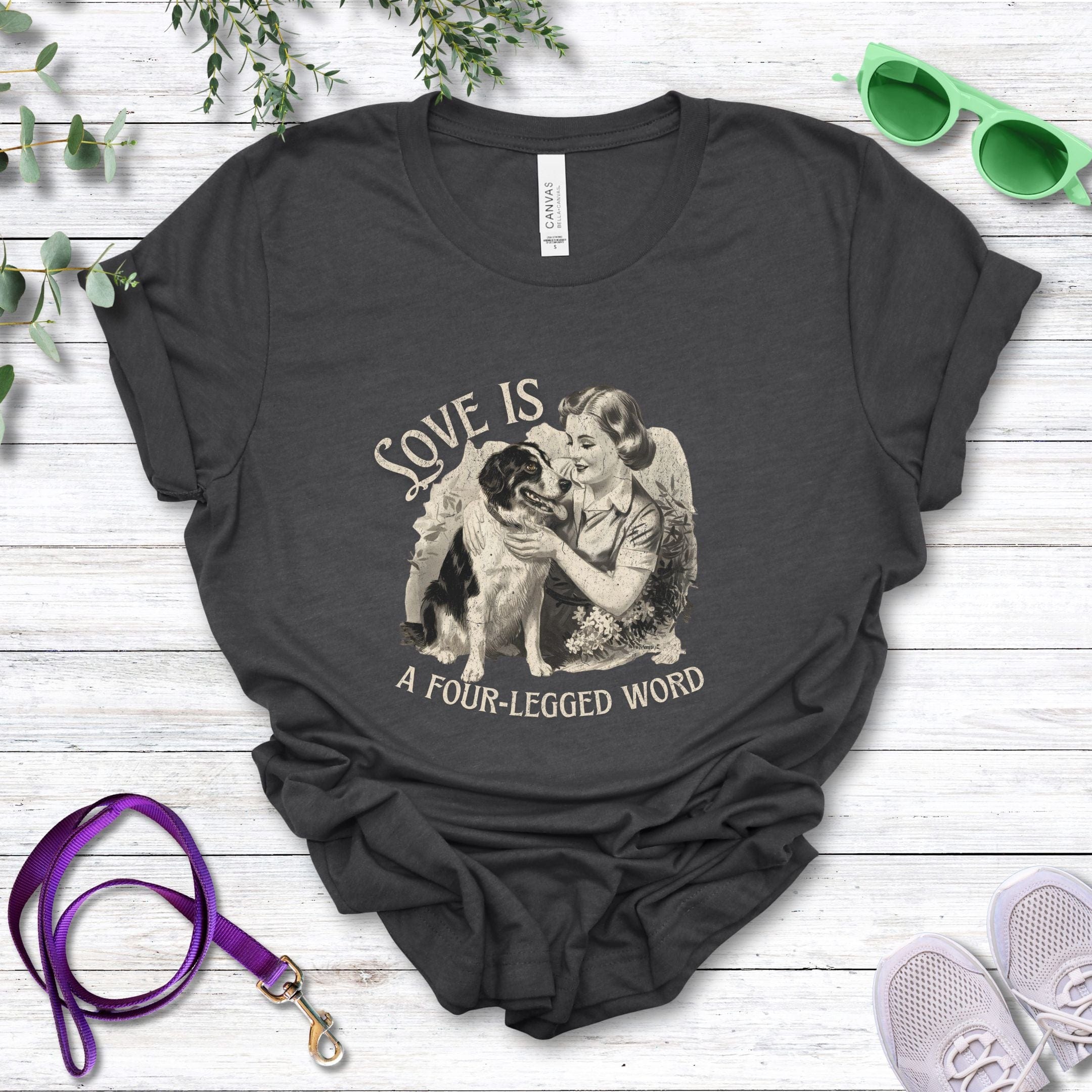 T-Shirt Dark Grey Heather / S Love Is A Four-Legged Word Premium Unisex T-Shirt --reallyintothat