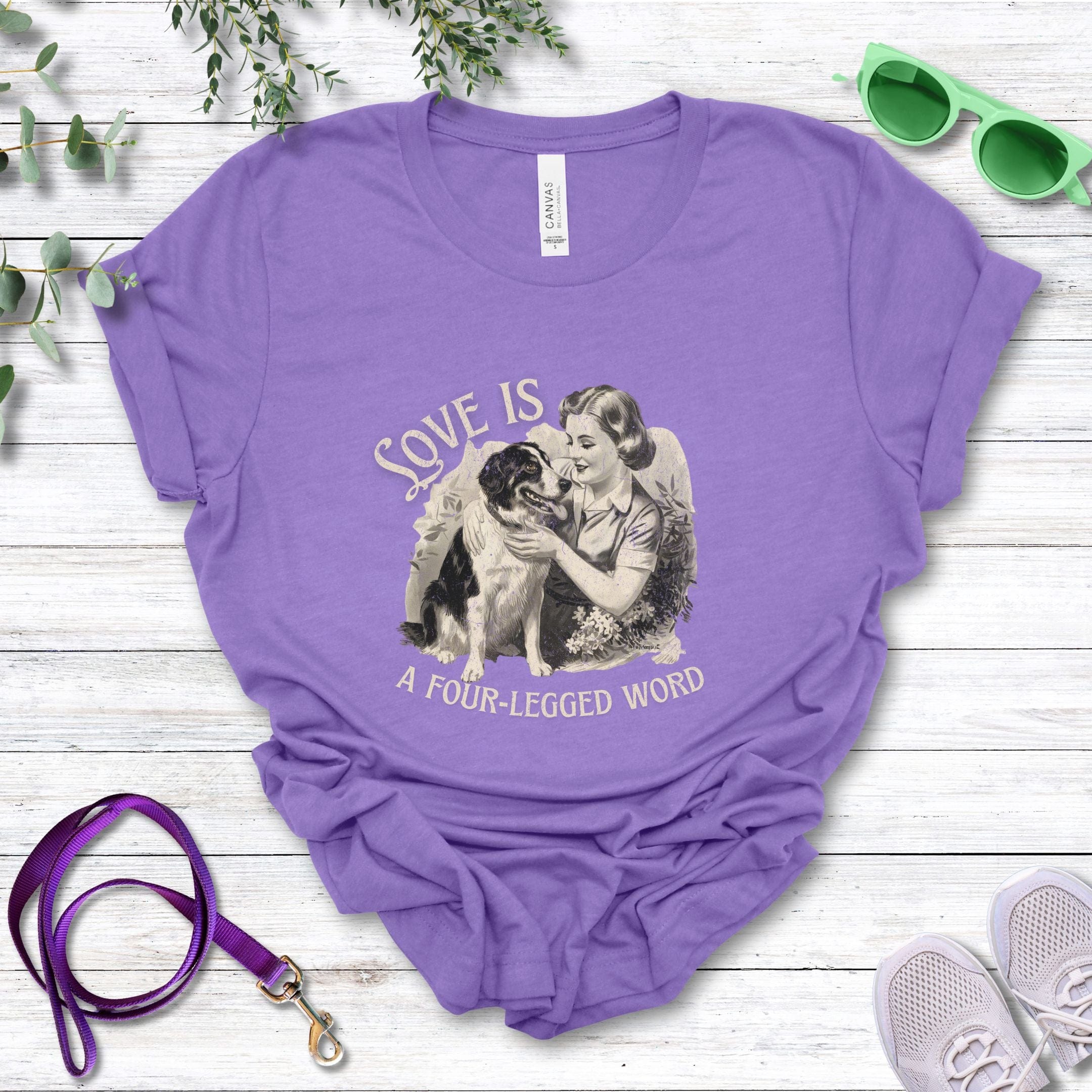 T-Shirt Heather Team Purple / S Love Is A Four-Legged Word Premium Unisex T-Shirt --reallyintothat