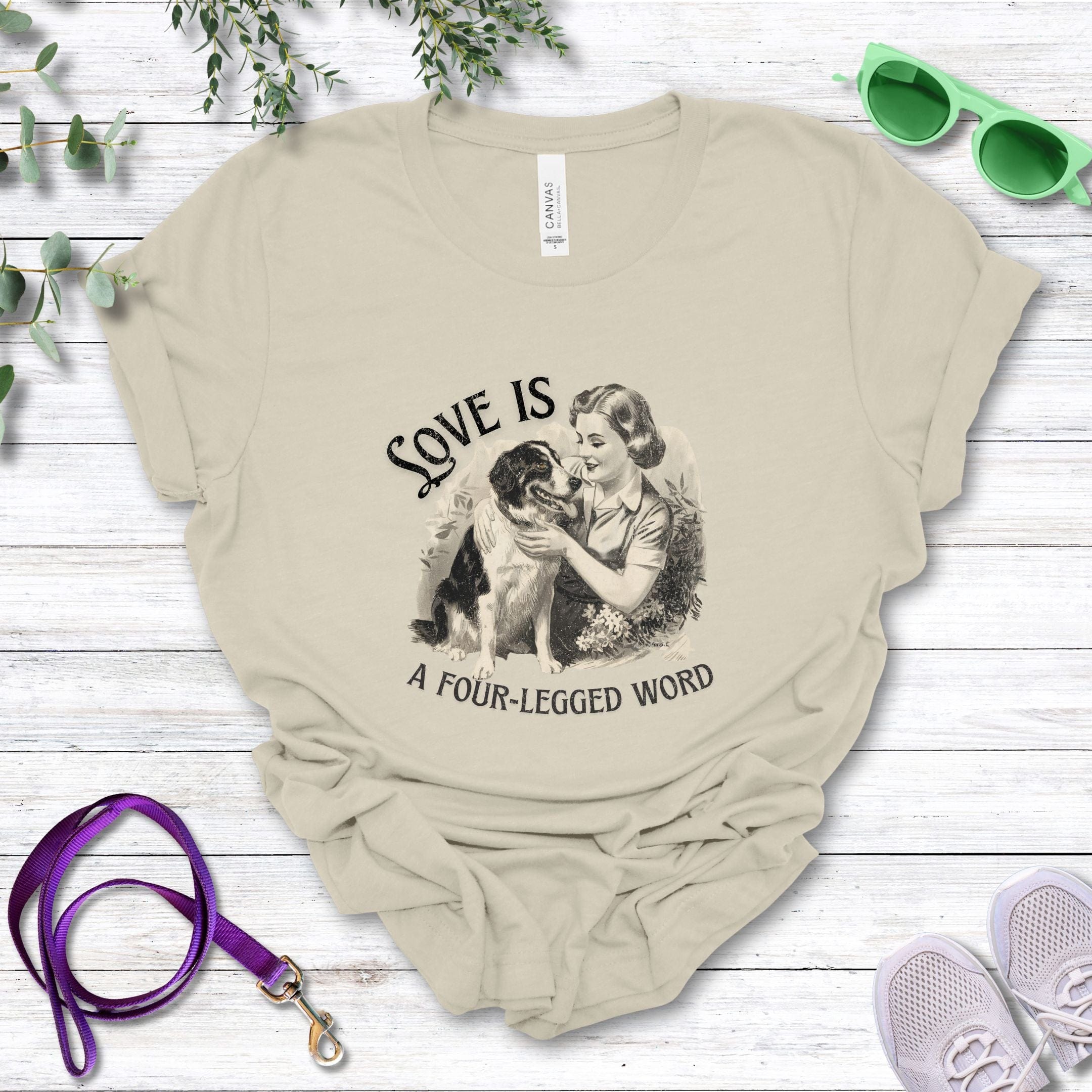 T-Shirt Natural / S Love Is A Four-Legged Word Premium Unisex T-Shirt --reallyintothat