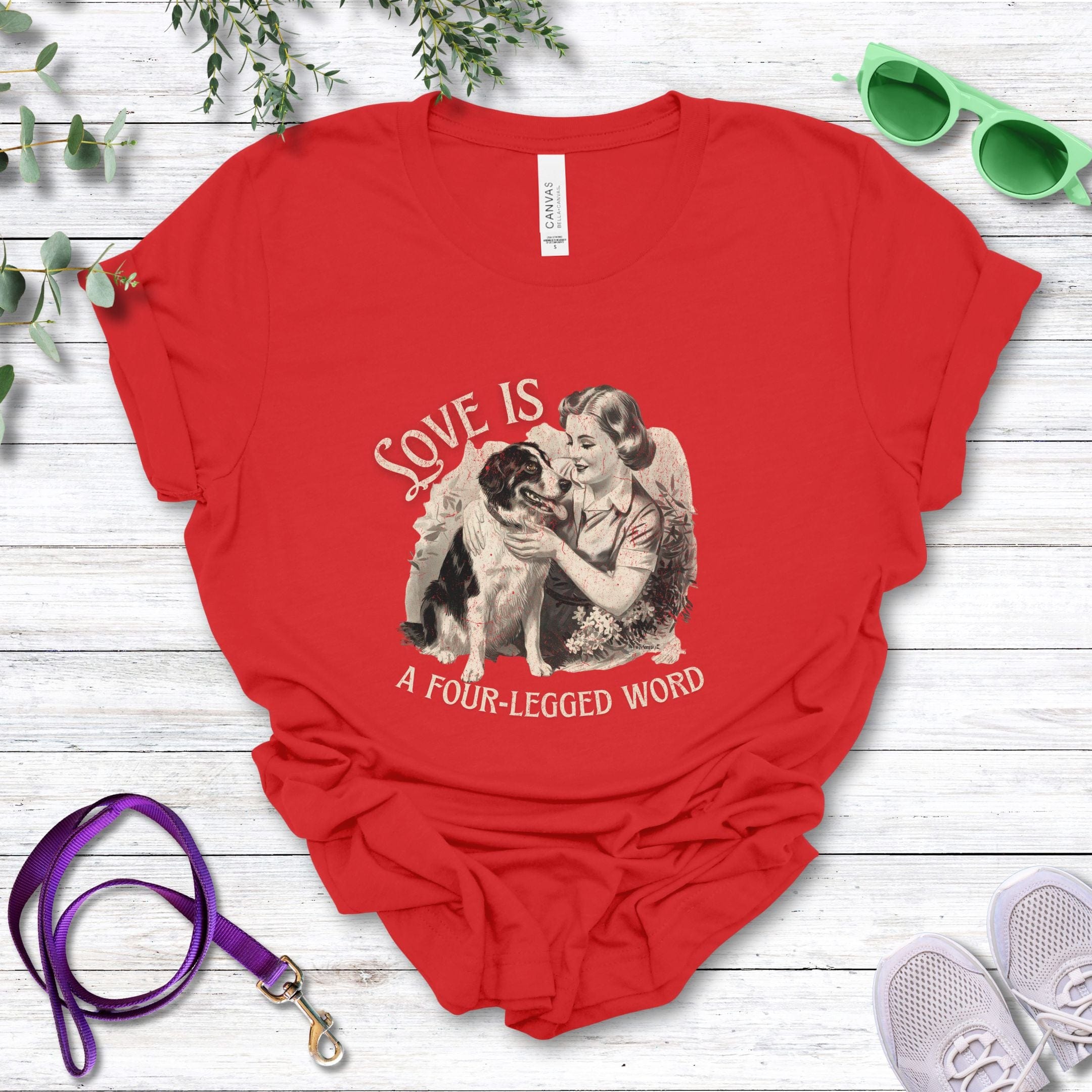 T-Shirt Red / S Love Is A Four-Legged Word Premium Unisex T-Shirt --reallyintothat