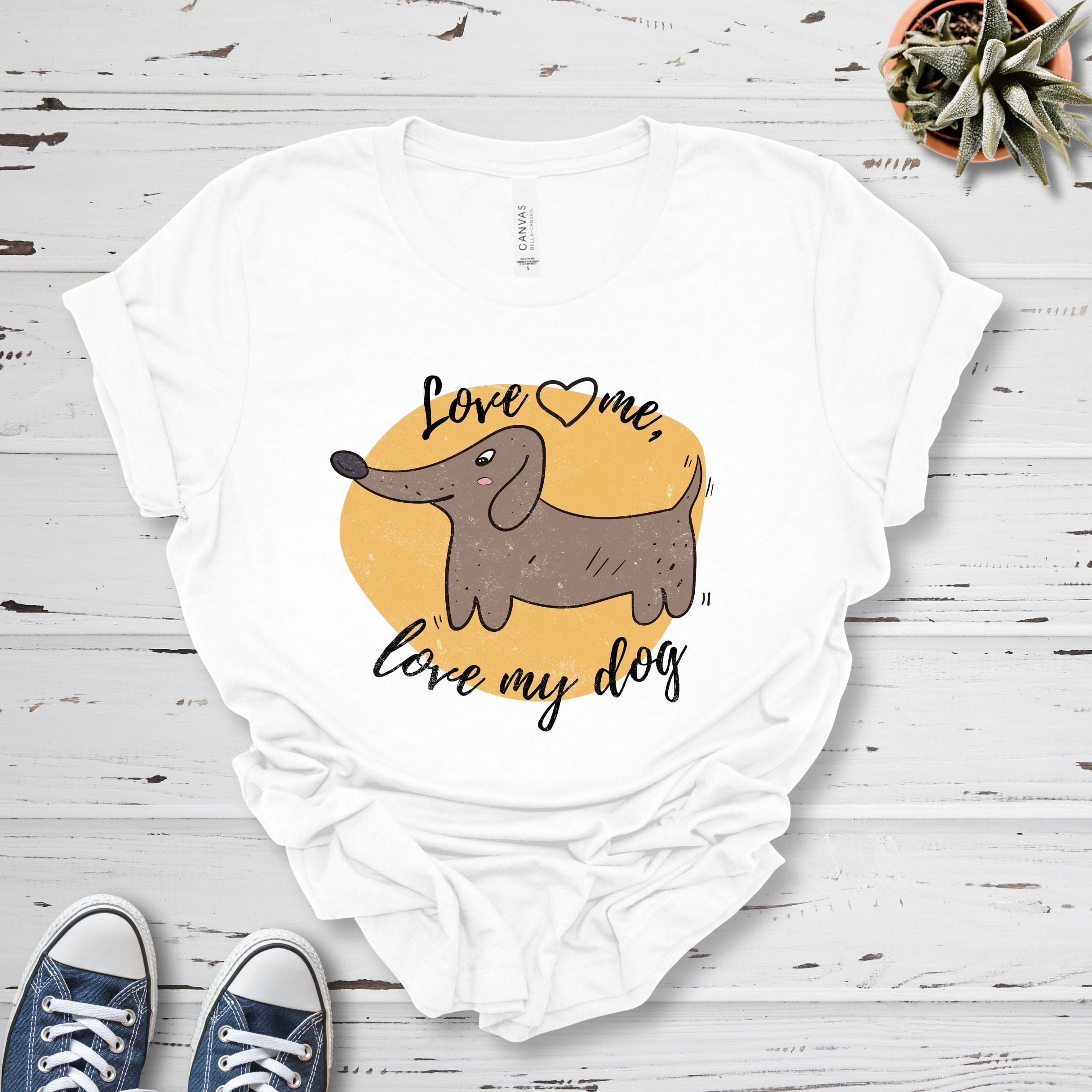 T-Shirt Love Me Love My Dog Premium Unisex T-Shirt --reallyintothat