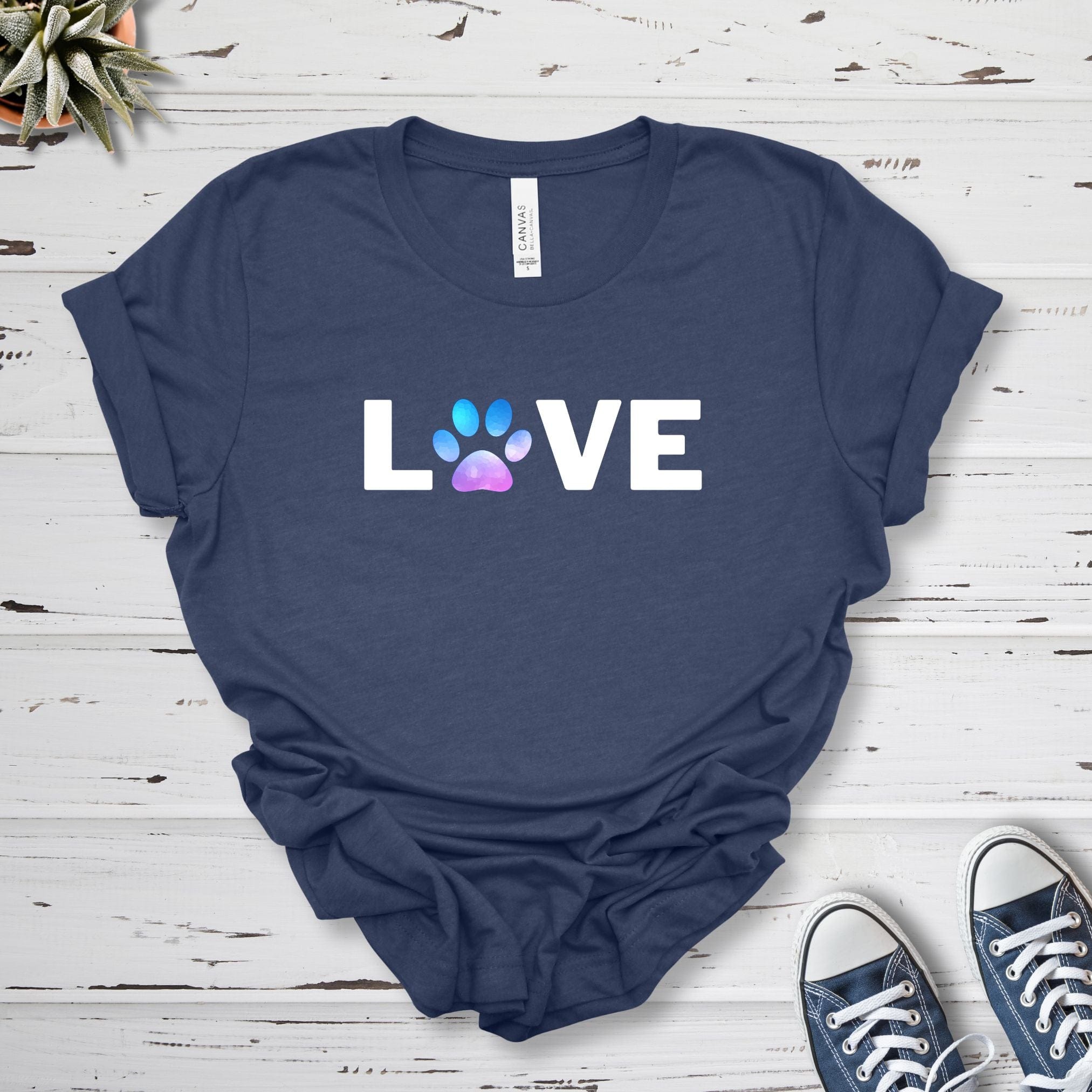 T-Shirt Heather Navy / S Love Pawprint Premium Unisex T-Shirt --reallyintothat