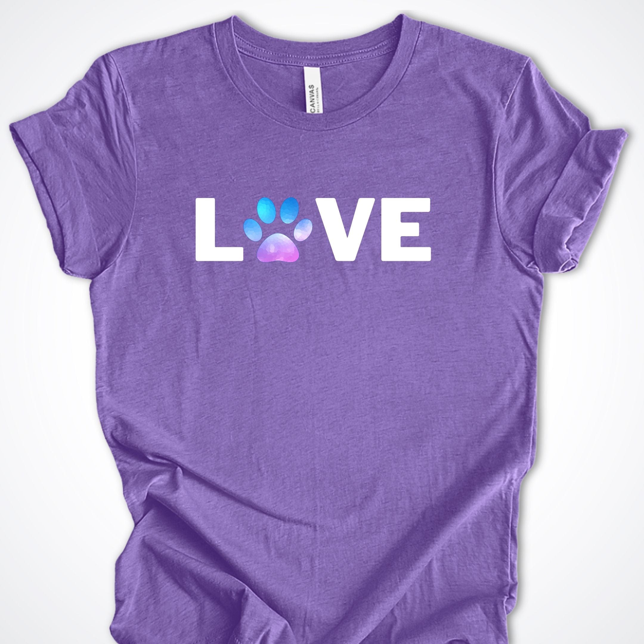 T-Shirt Heather Team Purple / S Love Pawprint Premium Unisex T-Shirt ReallyintoDogs