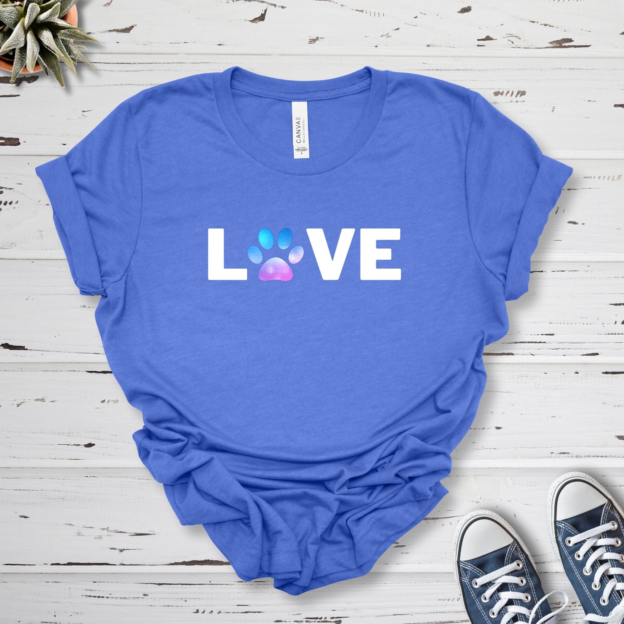 T-Shirt Heather True Royal / S Love Pawprint Premium Unisex T-Shirt --reallyintothat