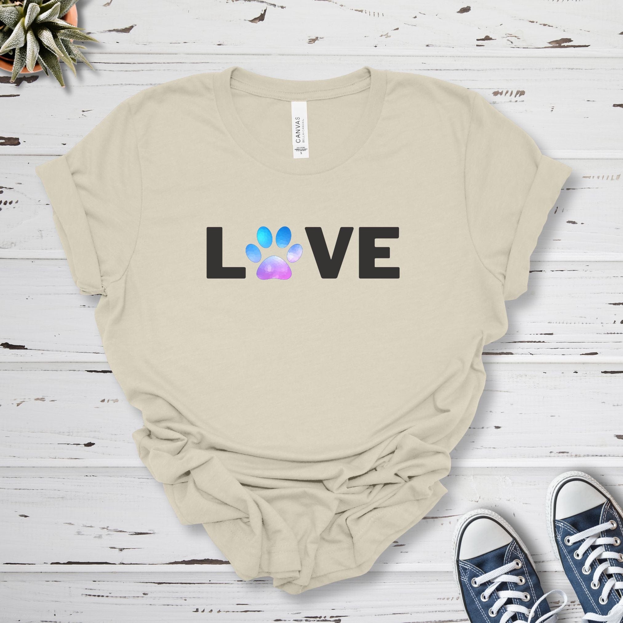 T-Shirt Natural / S Love Pawprint Premium Unisex T-Shirt --reallyintothat