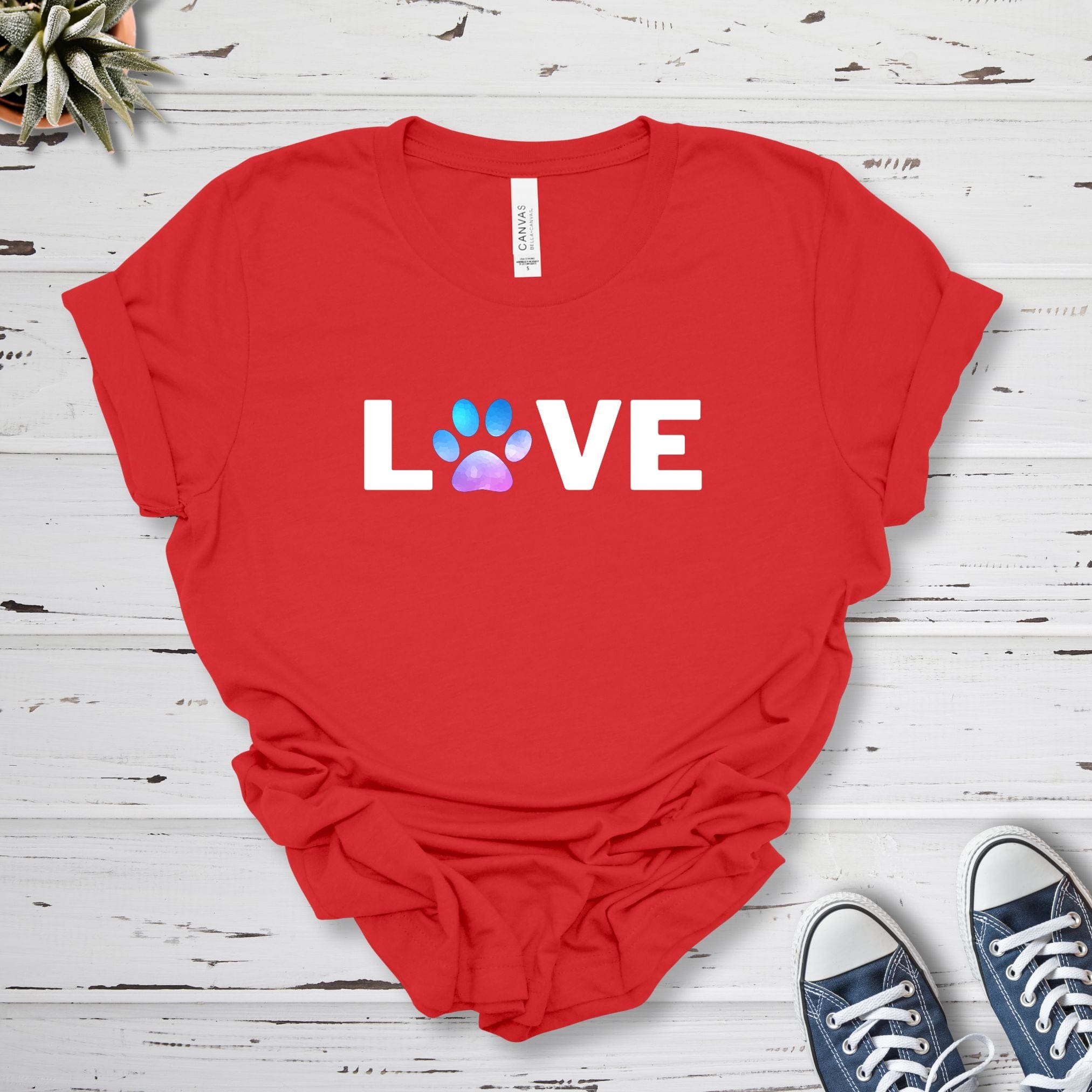 T-Shirt Red / S Love Pawprint Premium Unisex T-Shirt --reallyintothat