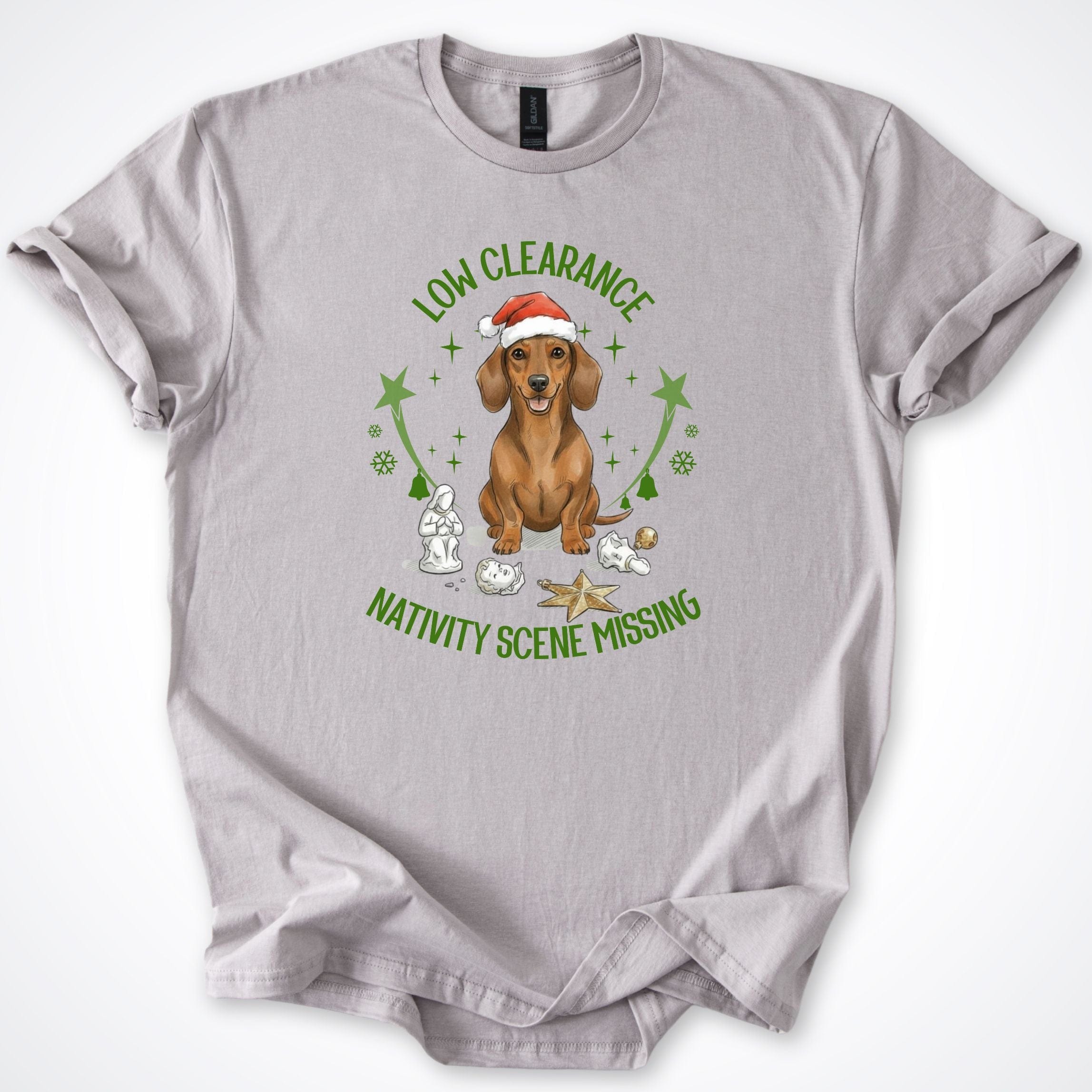 T-Shirt Ice Grey / S Low Clearance Dachshund Christmas T-Shirt ReallyintoDogs