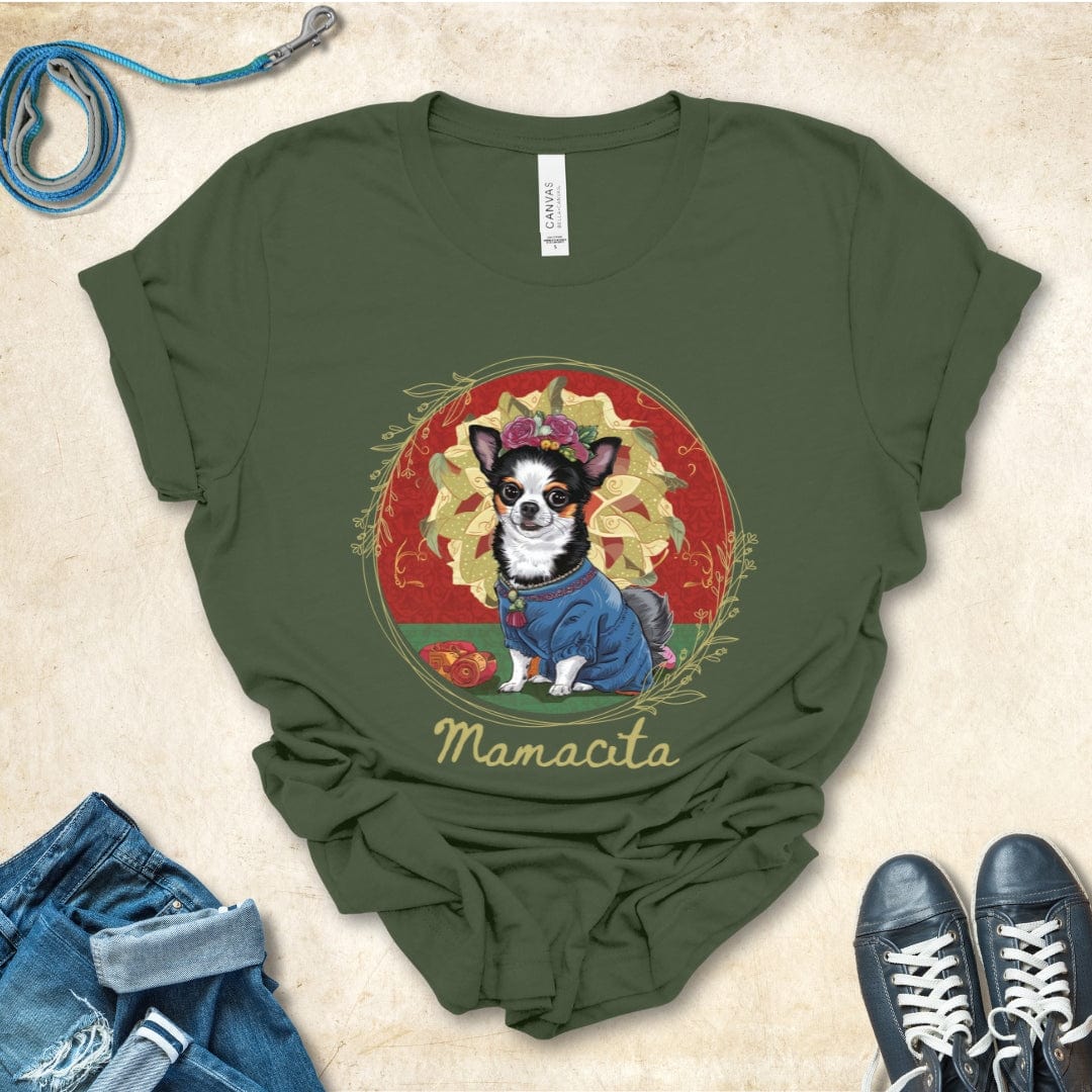 T-Shirt Military Green / S Mamacita Aurora Chihuahua Design Premium Unisex Tee --reallyintothat