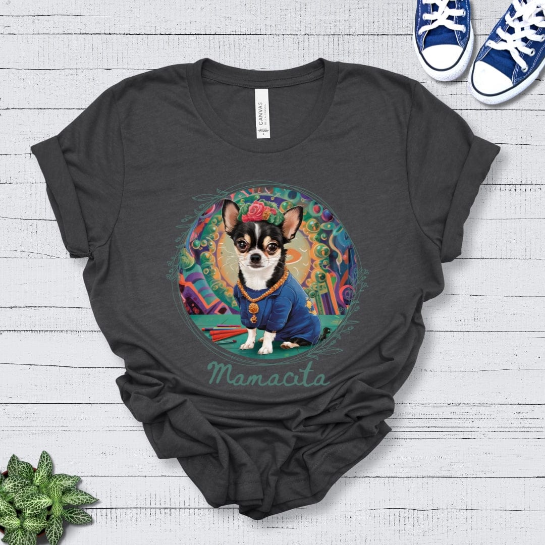 T-Shirt Dark Grey Heather / S Mamacita Camila Chihuahua Design Premium Unisex Tee --reallyintothat