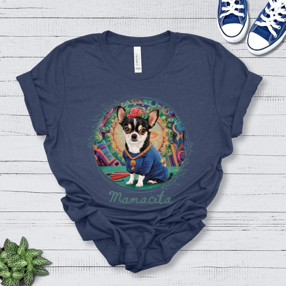 T-Shirt Heather Navy / S Mamacita Camila Chihuahua Design Premium Unisex Tee --reallyintothat